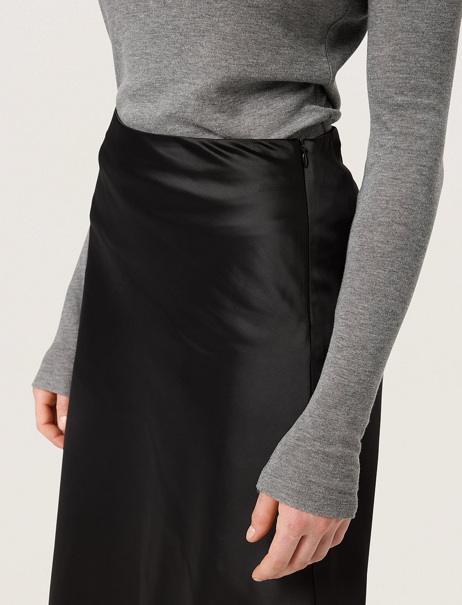 Soaked - SLAnna Skirt - satiinihameet - black - 5