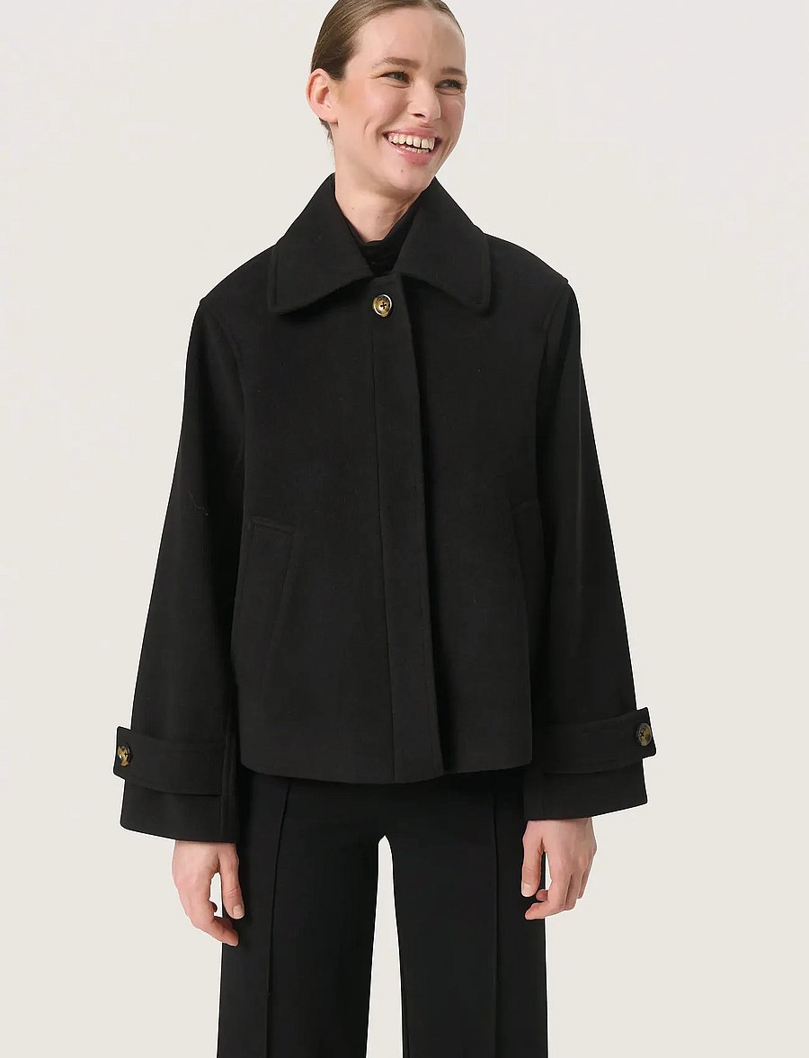 Soaked - SLRubie Akeleje Jacket - uldjakker - black - 0