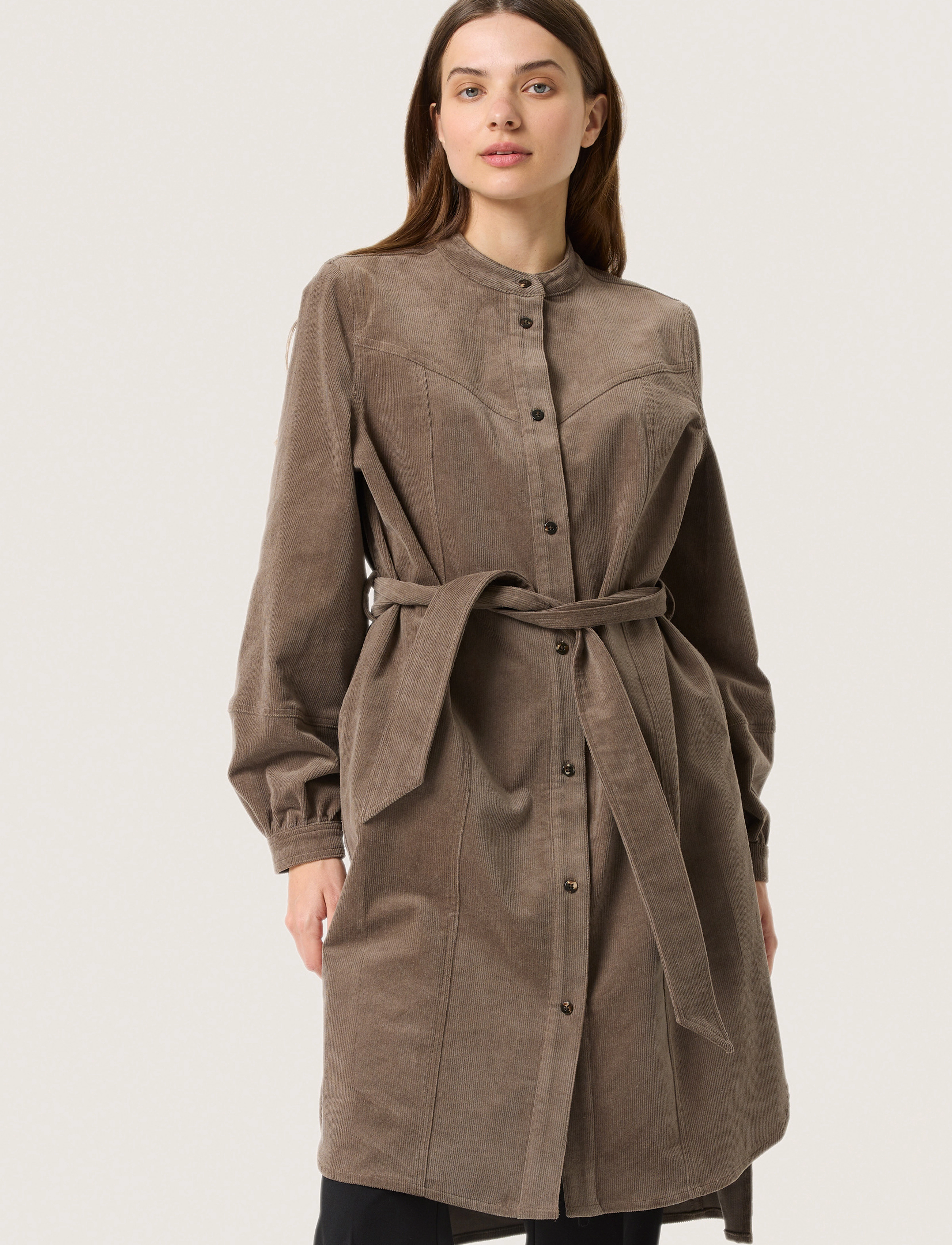 Soaked Slhelle Dress, Kvinder, Skjortekjole, Brun, Str: XS
