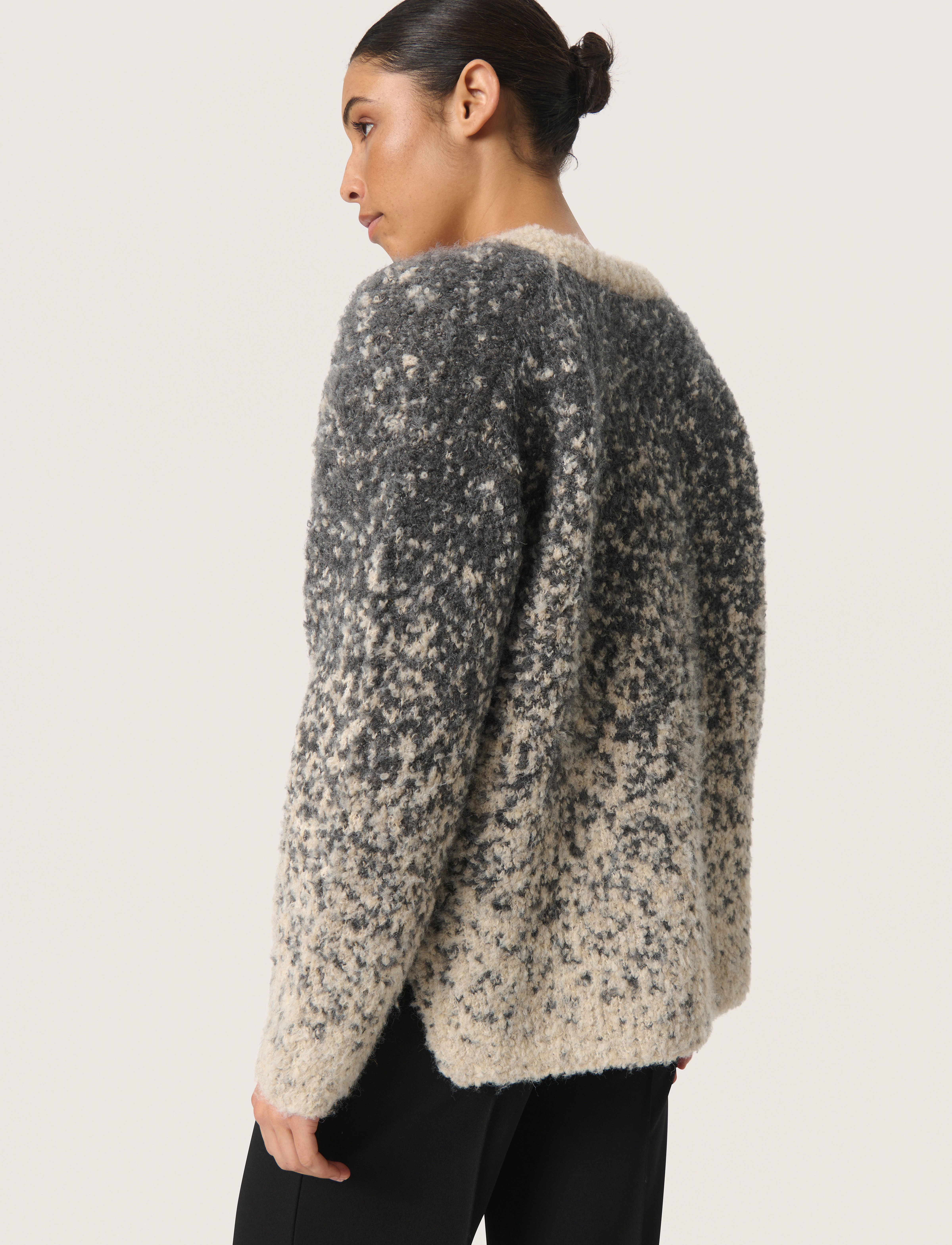 Soaked - SLVenessa Pullover - trøjer - oatmeal and grey jaquard - 4