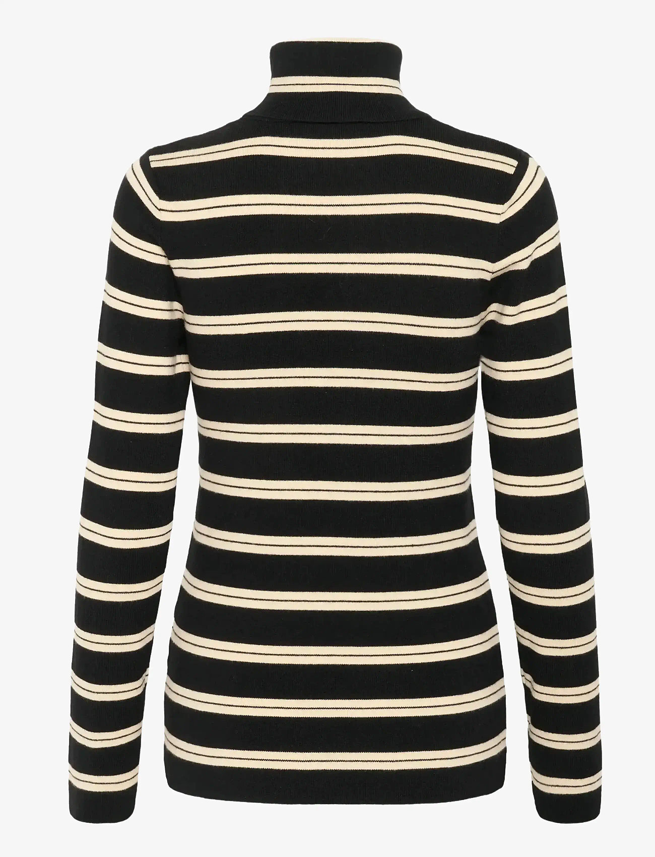 Soaked in Luxury - SLSpina Stri ped Rollneck - black w sandshell stripe - 2