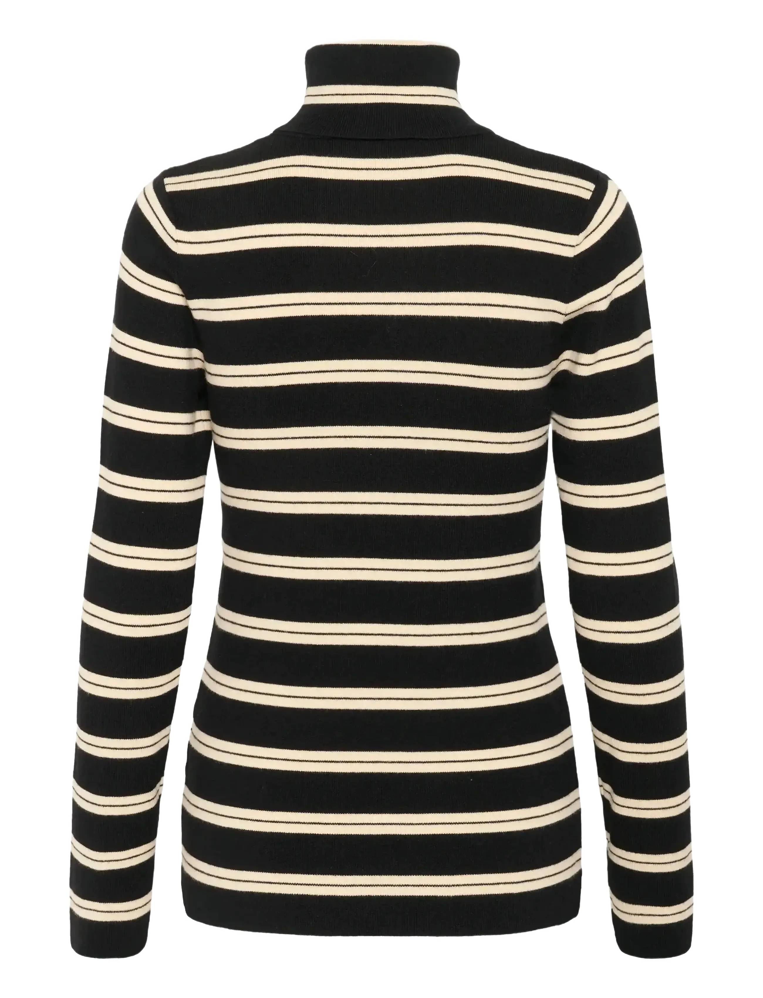 Soaked - SLSpina Striped Rollneck - efterårstøj - black w sandshell stripe - 2