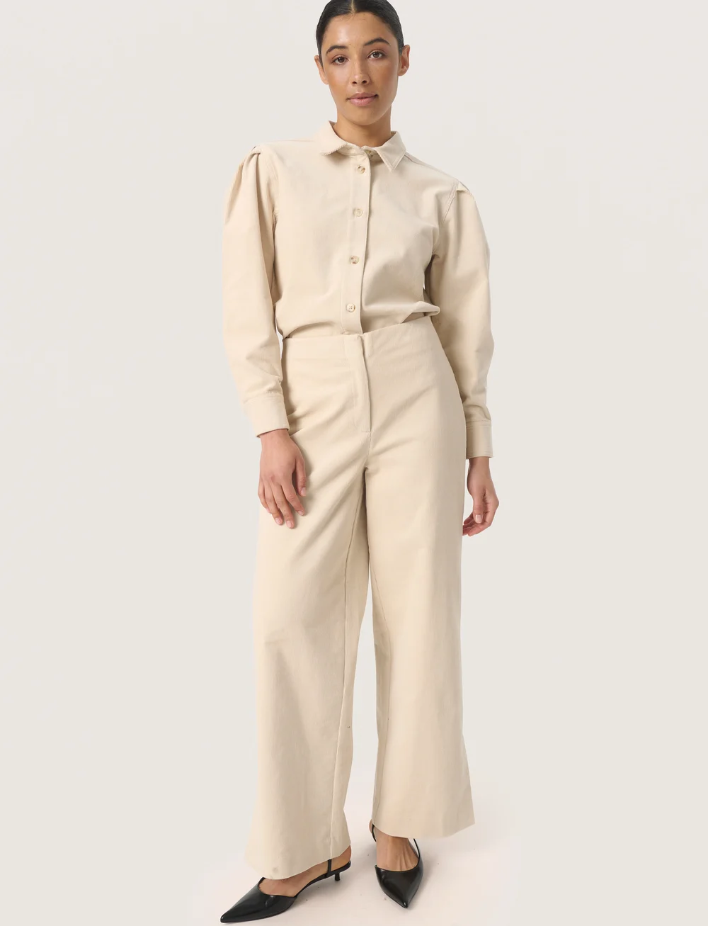 Soaked in Luxury - SLHelle Pants - straight leg hosen - oatmeal - 3