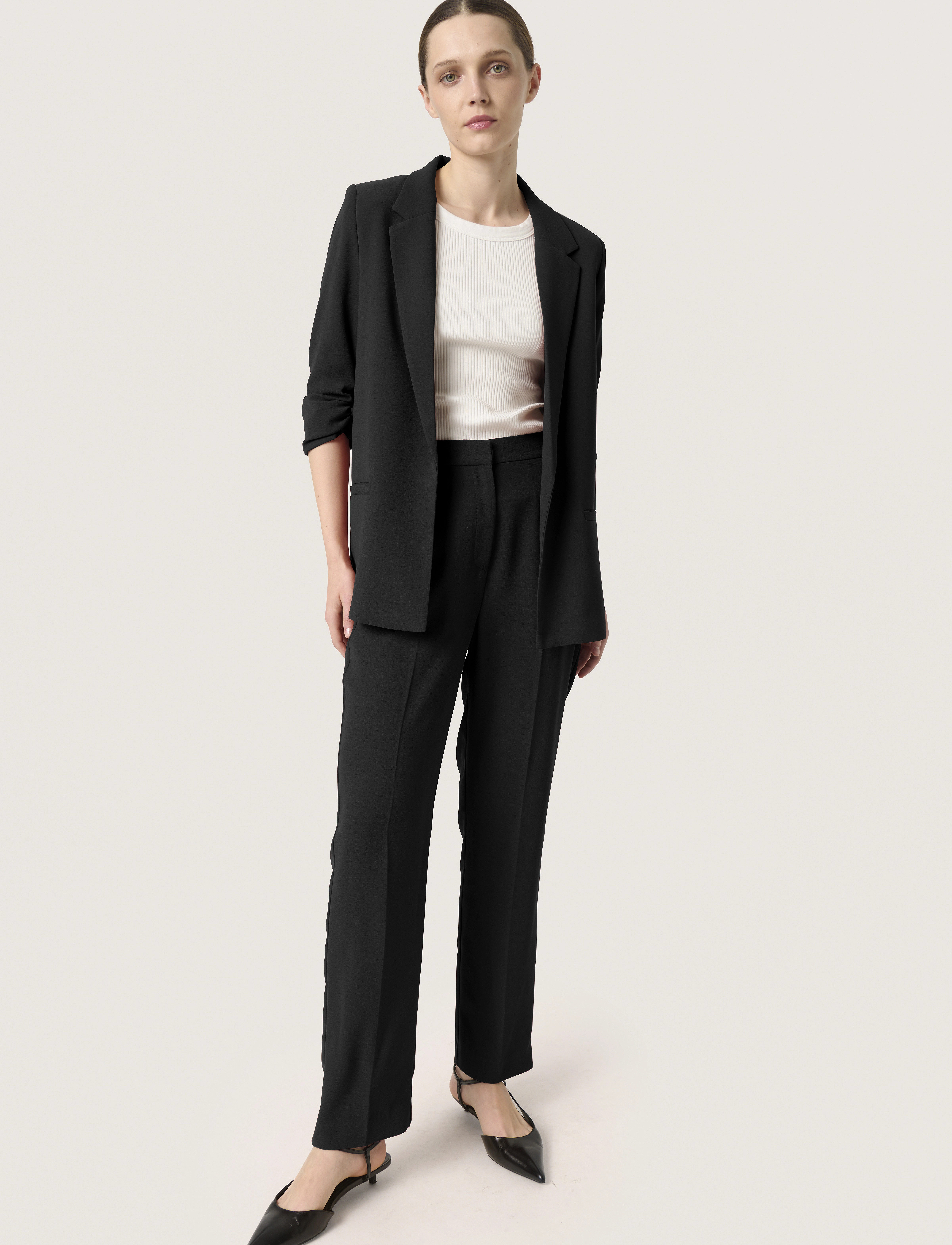 Soaked - SLShirley Suiting Pants - festtøj til outletpriser - black - 3