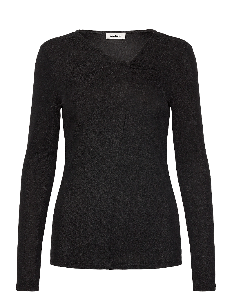 Soaked in Luxury - SLSkylara Knot Tee - långärmade toppar - black - 1