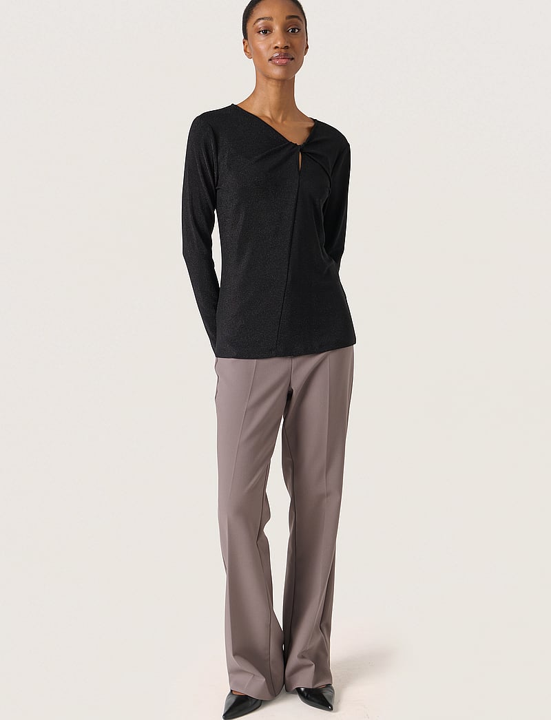Soaked in Luxury - SLSkylara Knot Tee - långärmade toppar - black - 3