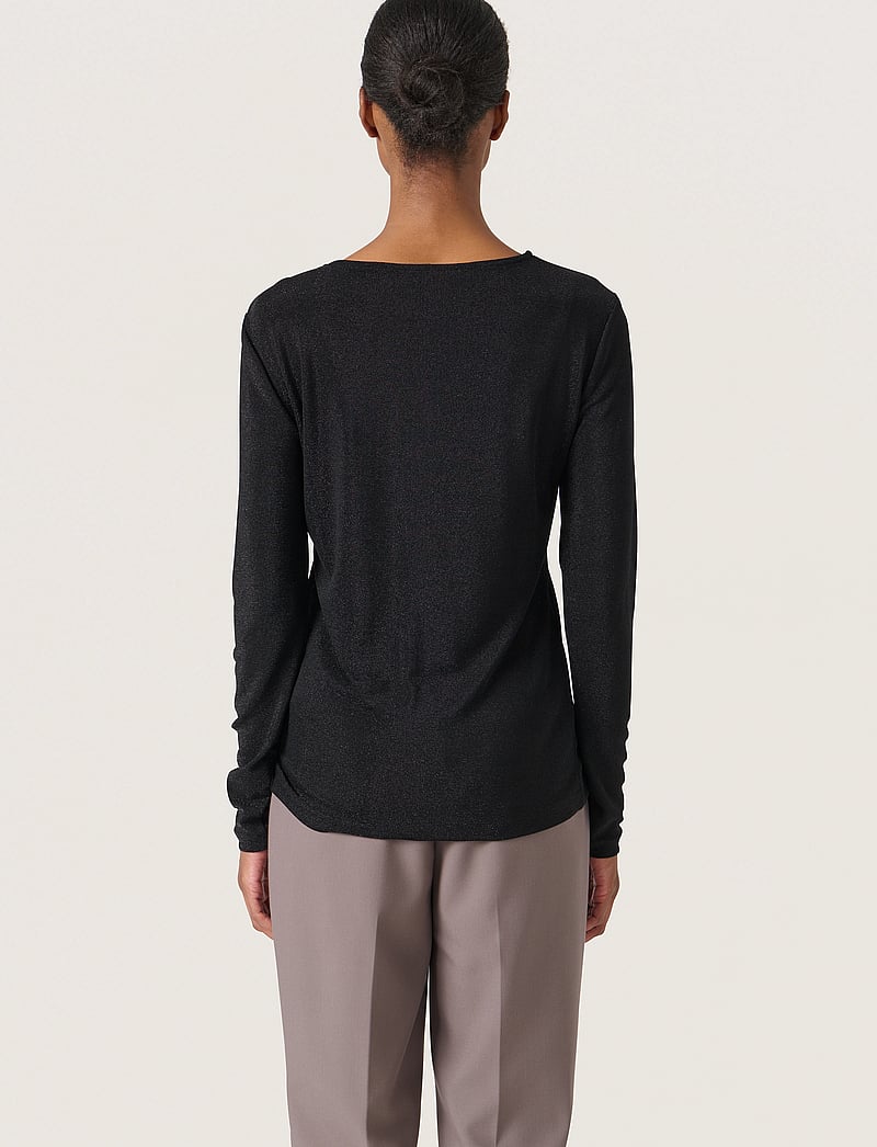 Soaked in Luxury - SLSkylara Knot Tee - långärmade toppar - black - 4