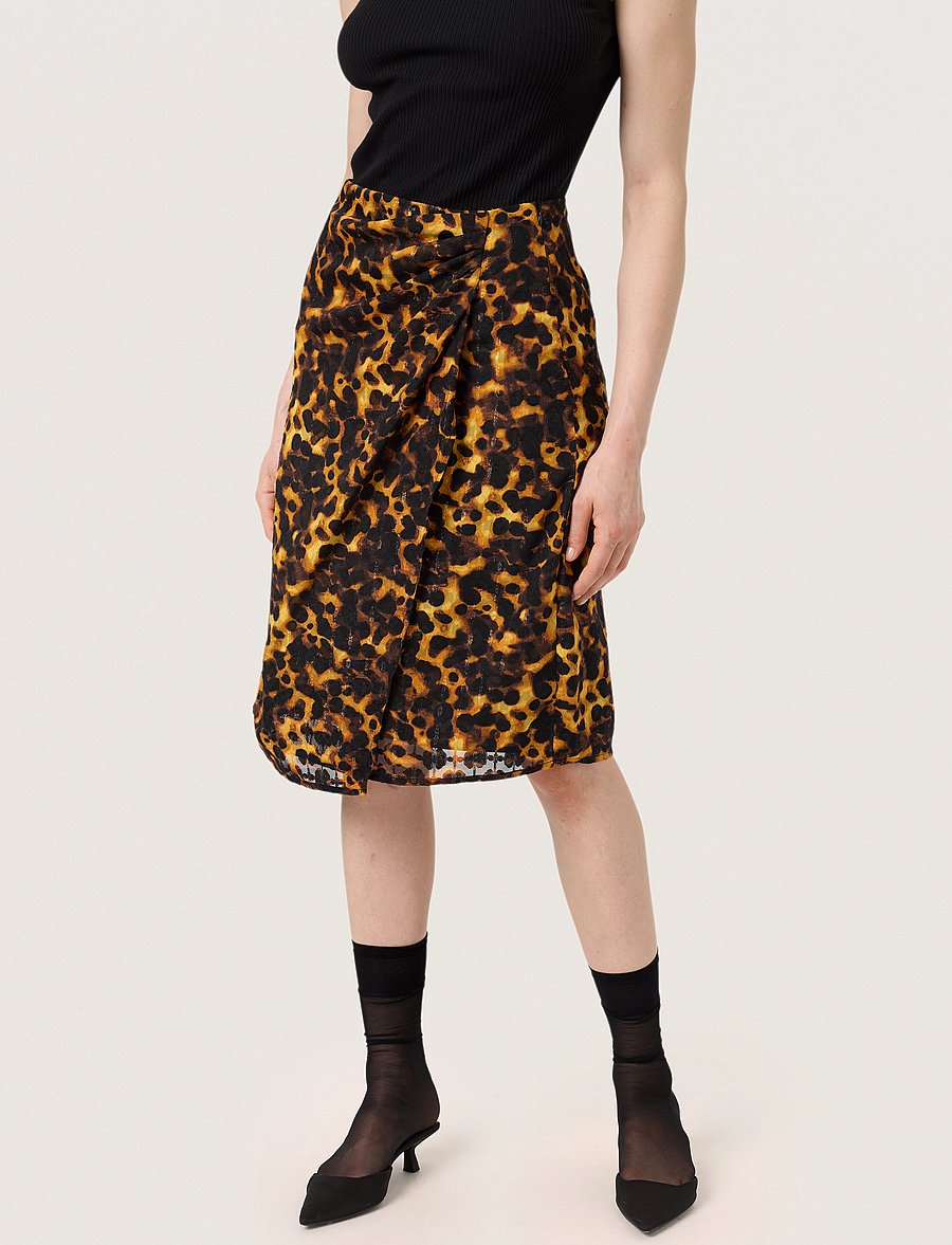 Soaked - SLGunvy Skirt - midi kjolar - tortoise print - 0
