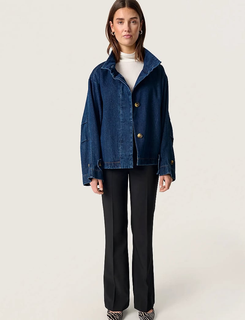 Soaked in Luxury - SLJannine Cade Jacket - sügisjakid - dark blue denim - 3