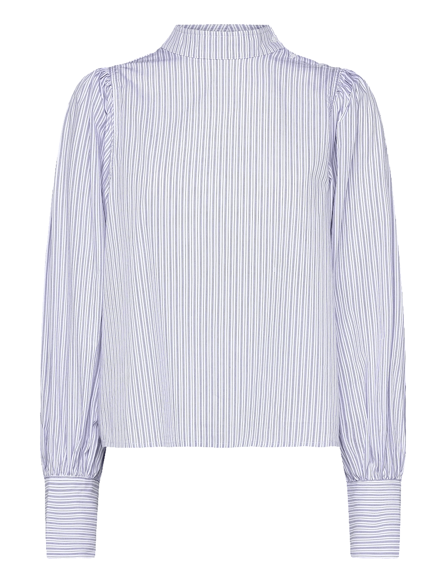 Soaked - SLOriana Blouse LS - langærmede skjorter - white and blue stripes - 0