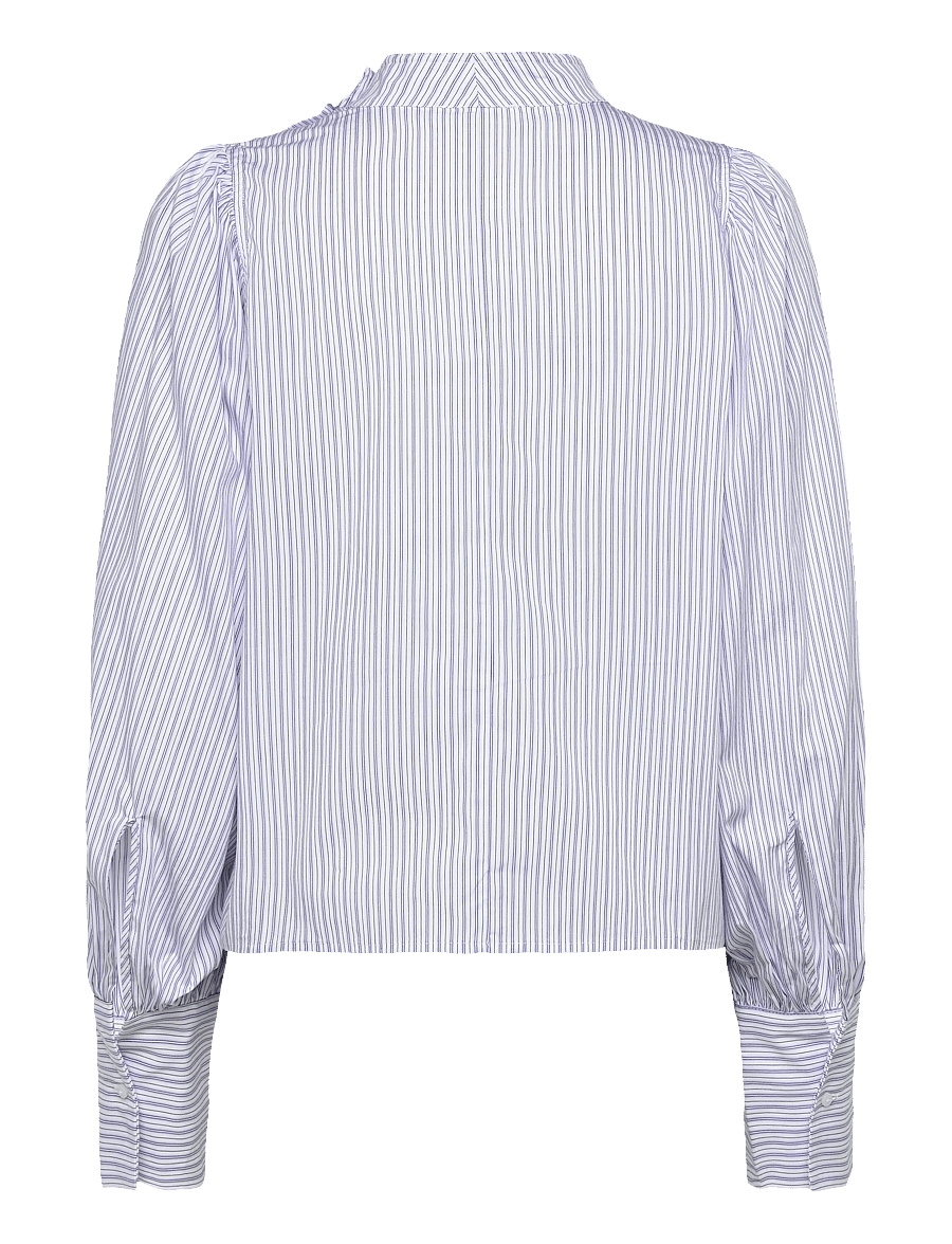Soaked - SLOriana Blouse LS - langærmede skjorter - white and blue stripes - 1