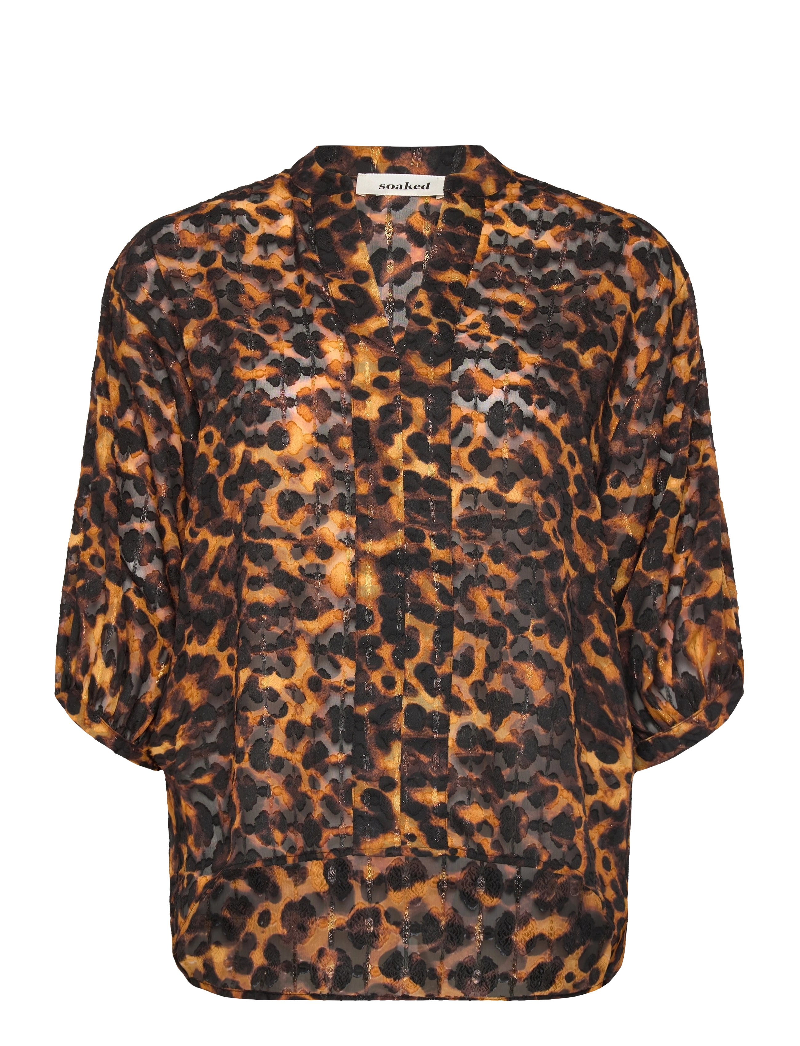 SOAKED Slgunvy Amily Bluse 3/4 Braun - M - Damen