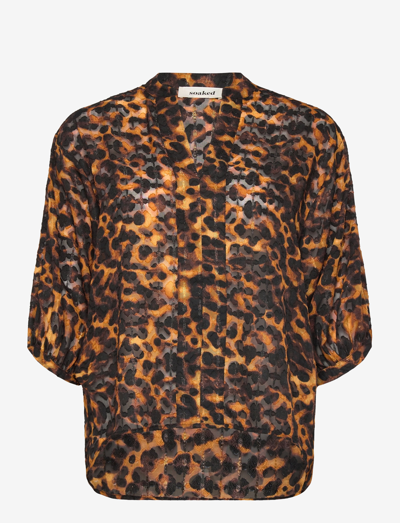 Soaked in Luxury - SLGunvy Amily Blouse 3/4 - langärmlige blusen - tortoise print - 1