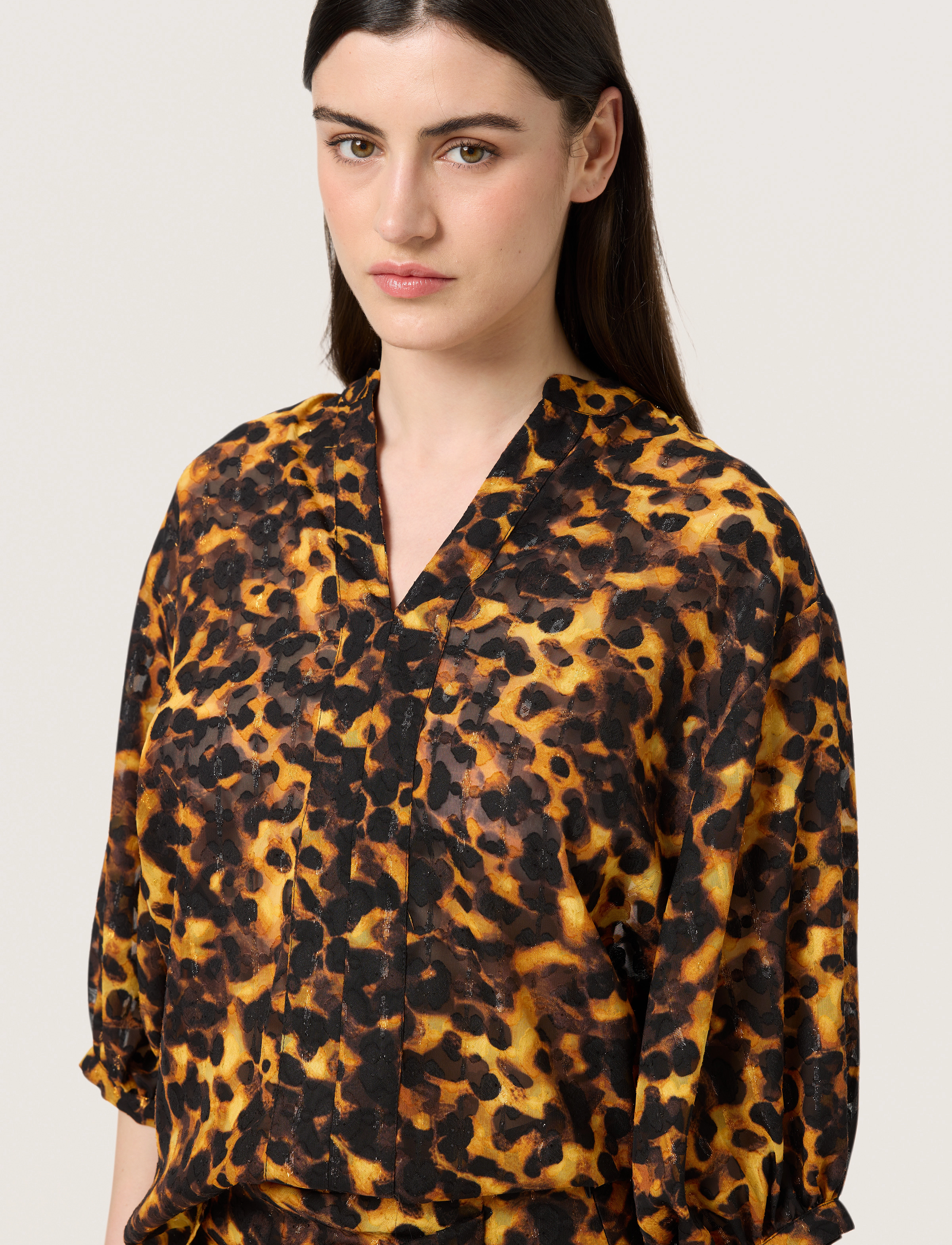 Soaked - SLGunvy Amily Blouse 3/4 - langärmlige blusen - tortoise print - 5