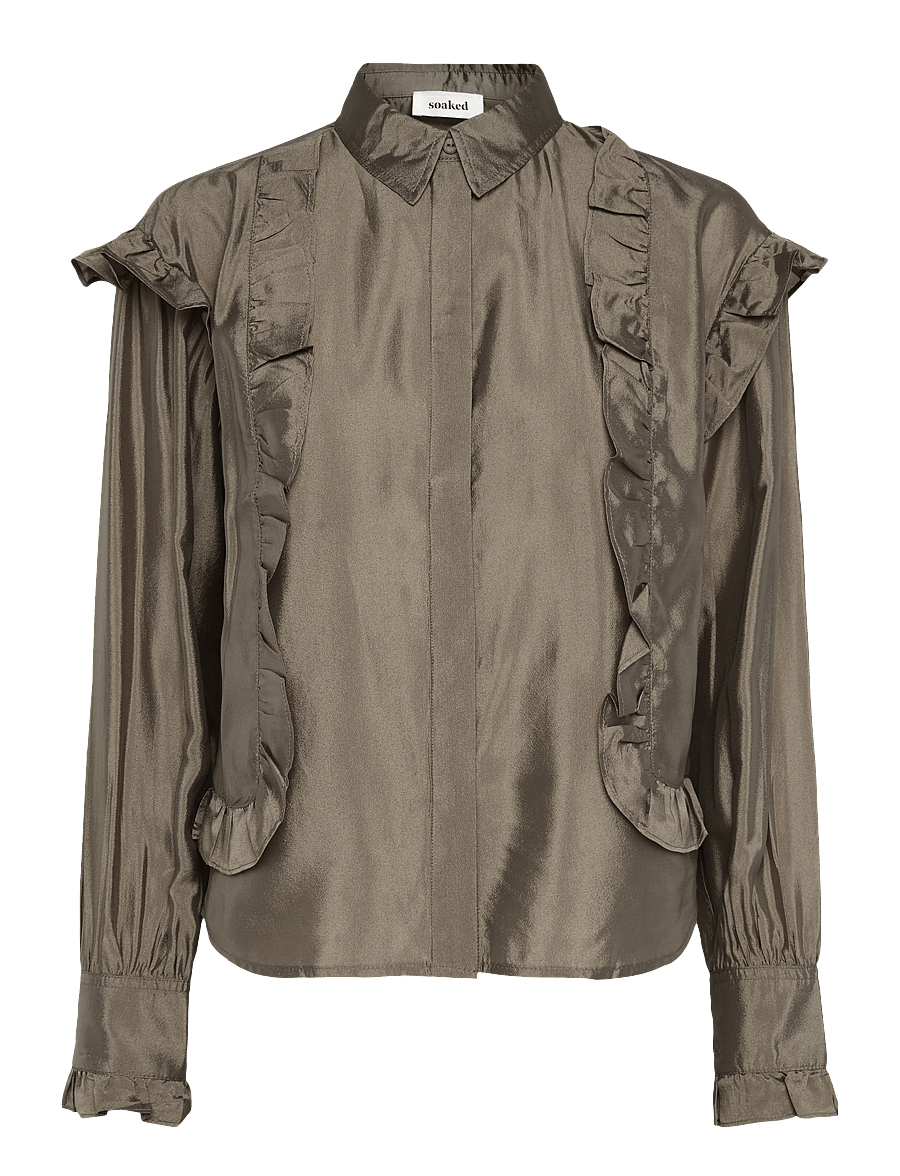Soaked - SLKarolina Shirt LS - pikkade varrukatega särgid - covert green - 0