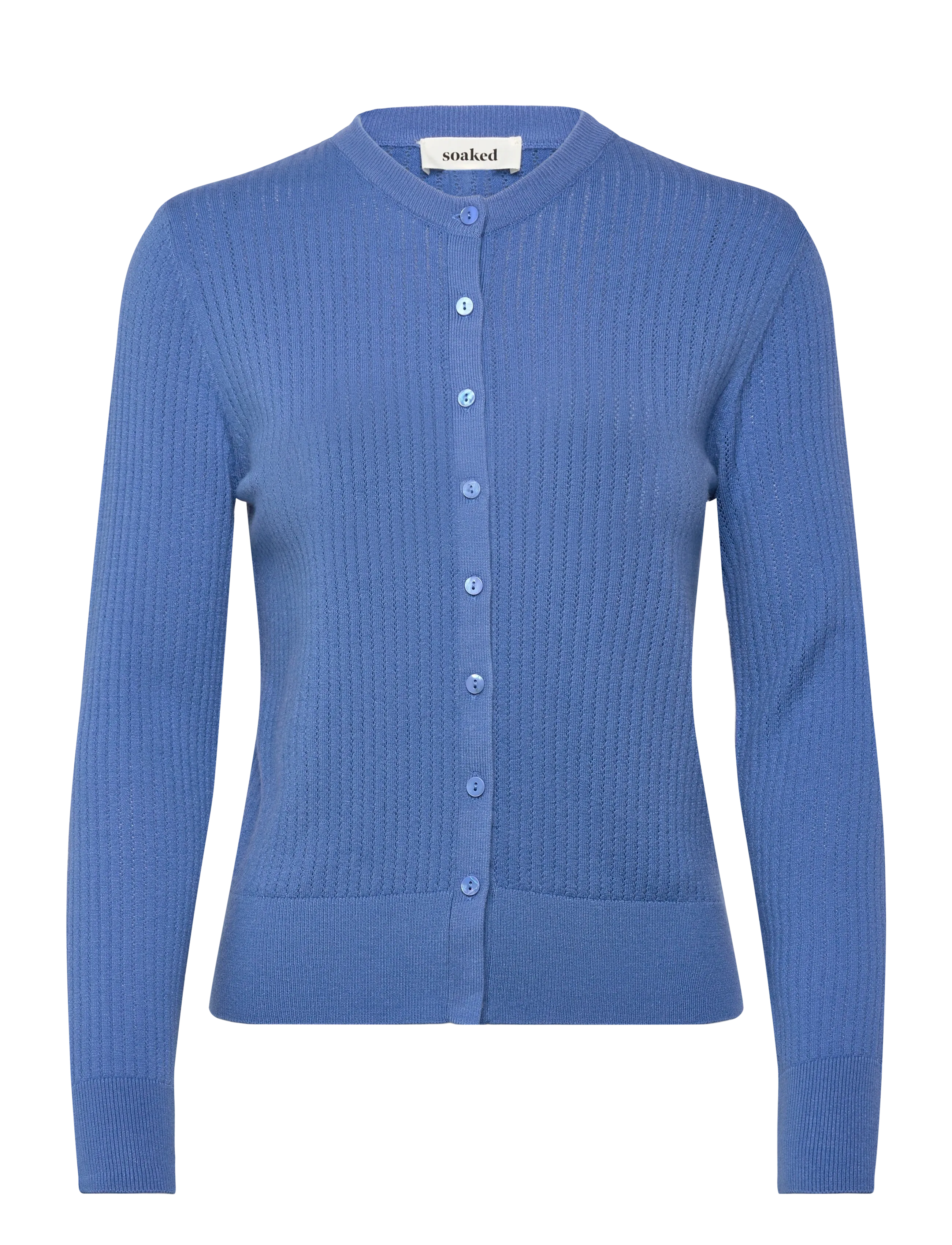 Soaked Slspina Cardigan, L, Blue, Strik > Cardigans, Dame