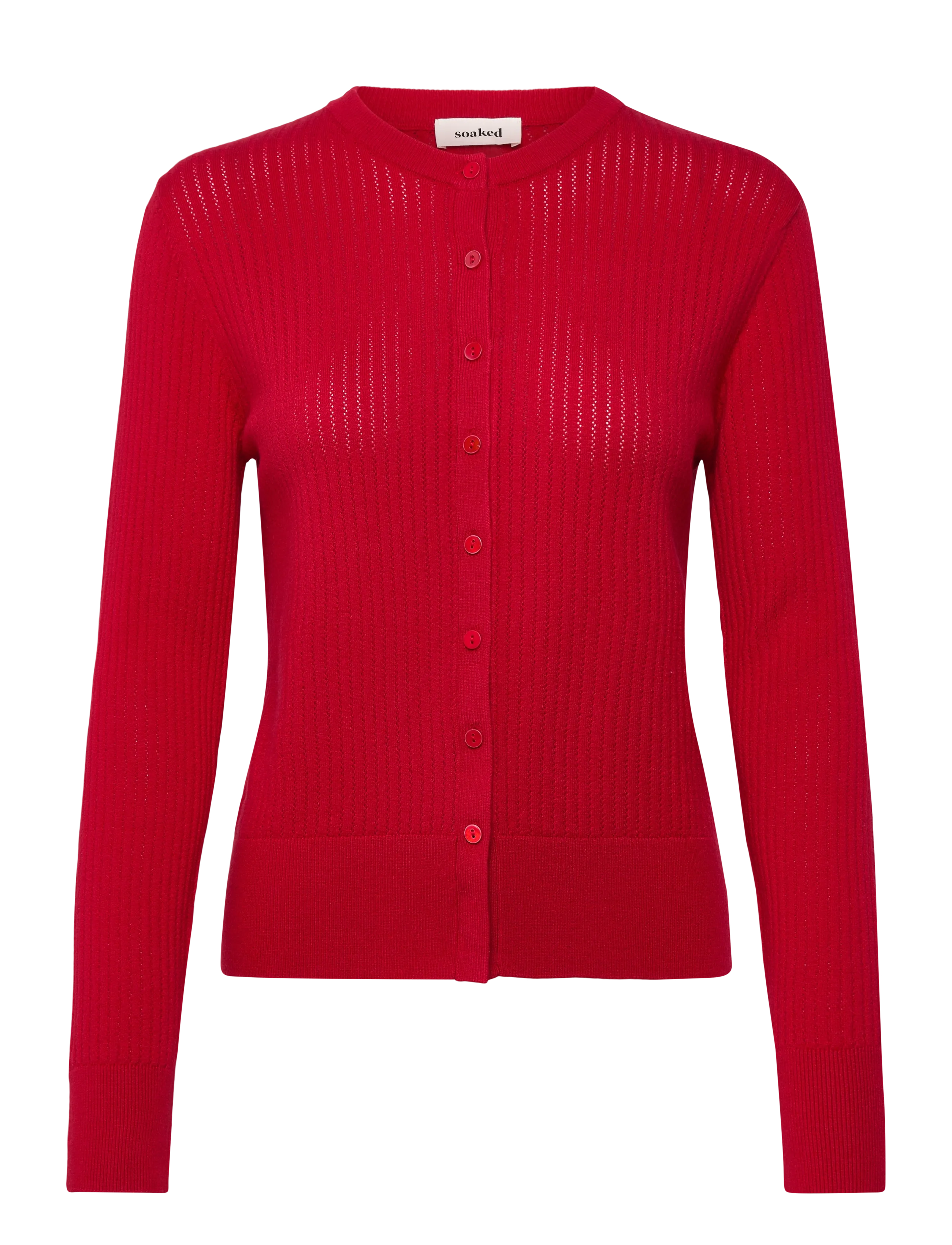 Soaked Slspina Cardigan, XL, Red, Strik > Cardigans, Dame