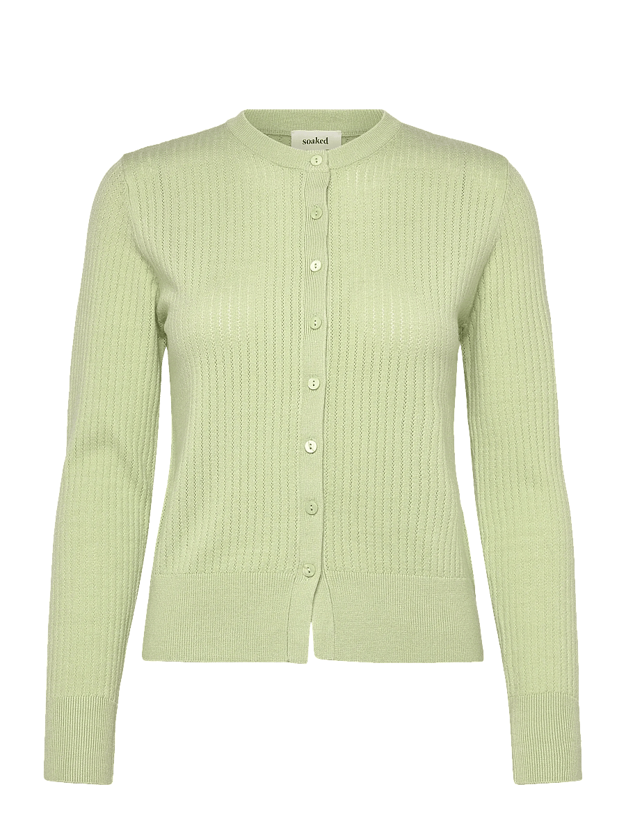 Soaked - SLSpina Cardigan - strickjacken - smoke green - 0