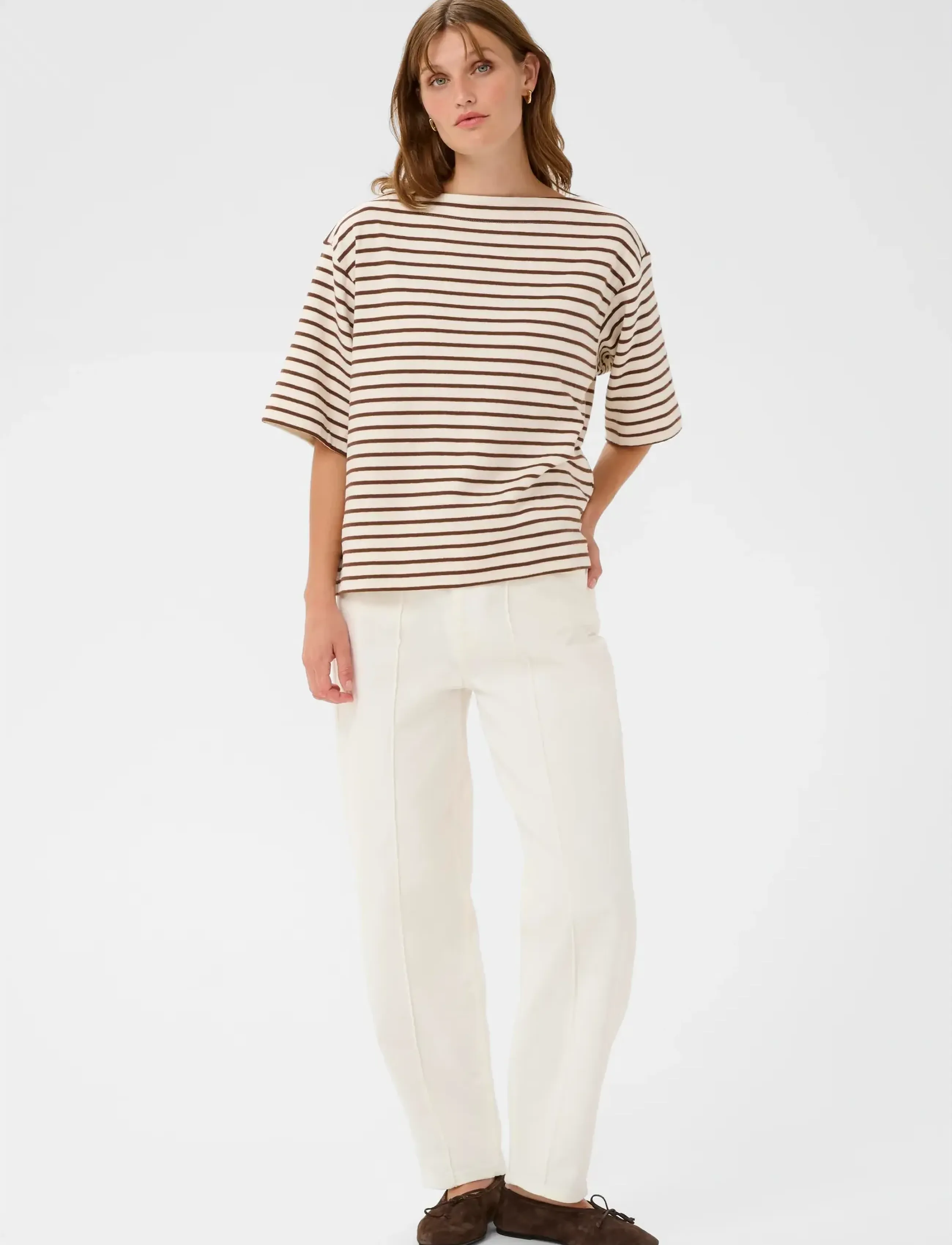 Soaked - SLIngina Sweatshirt - t-shirts - white and cappucino stripe - 3