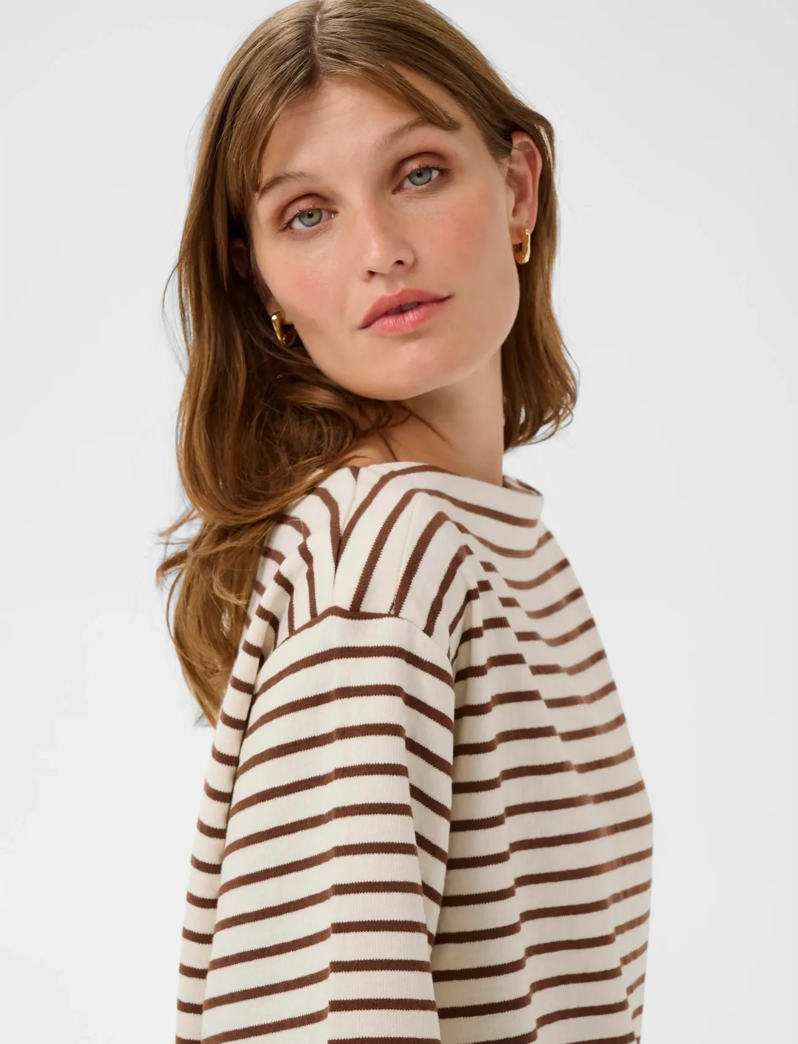 Soaked - SLIngina Sweatshirt - t-shirts - white and cappucino stripe - 5
