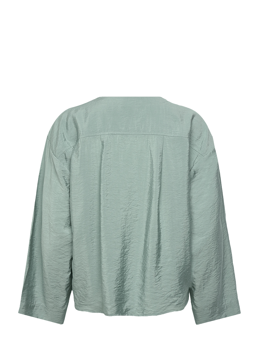 Soaked - SLLeodora Shirt Blouse - långärmade blusar - silver blue - 1