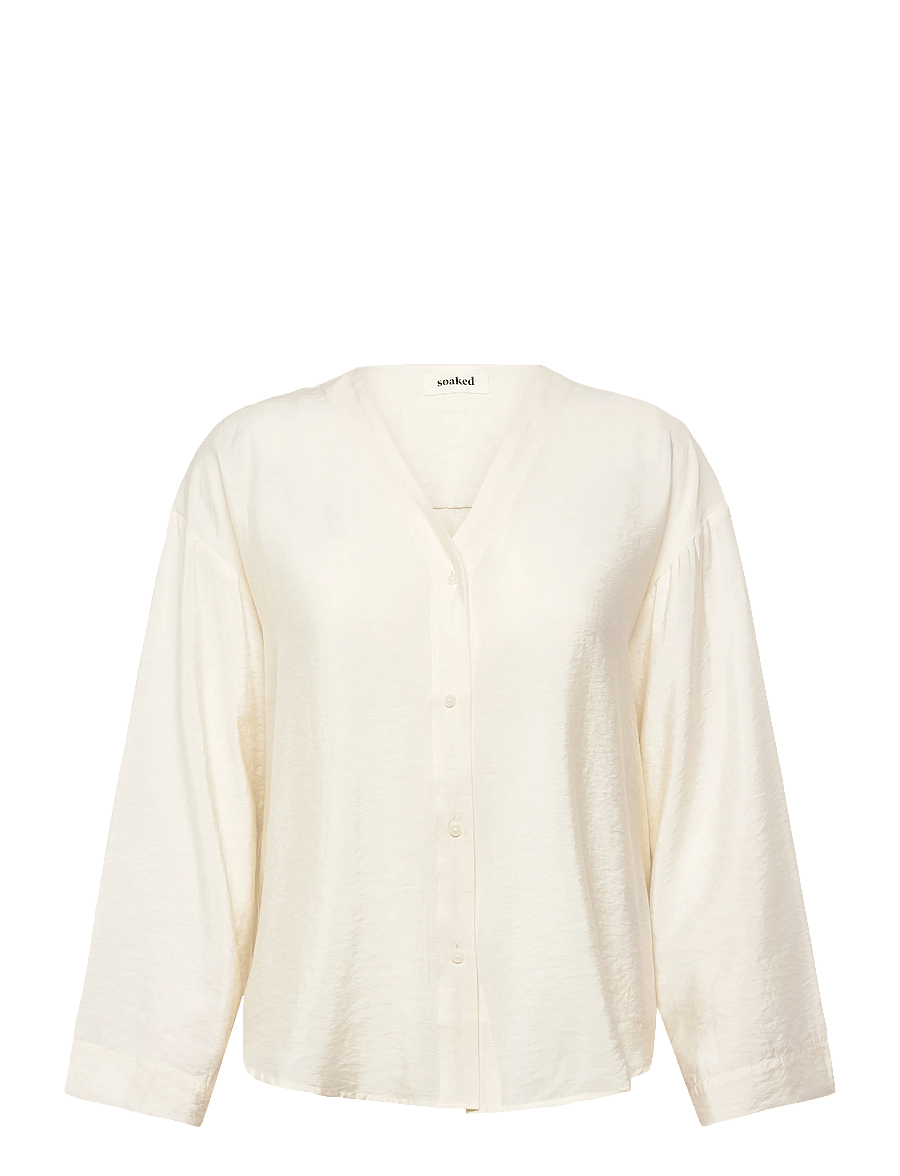 Soaked - SLLeodora Shirt Blouse - langärmelige blusen - whisper white - 0
