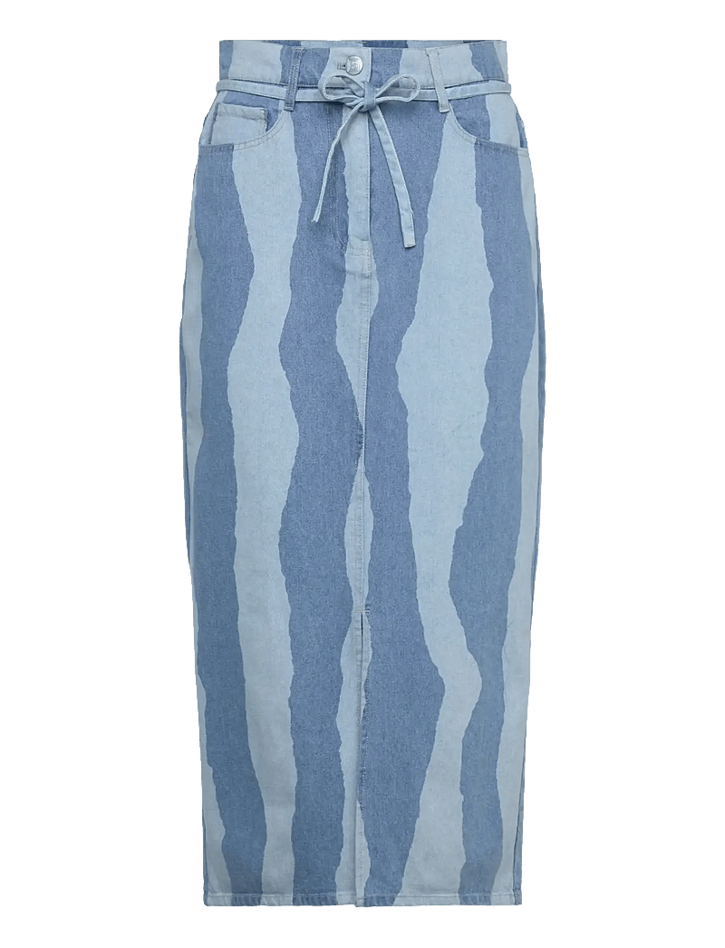 Soaked in Luxury - SLMaisa Skirt - jeanskjolar - medium blue torn stripes - 1