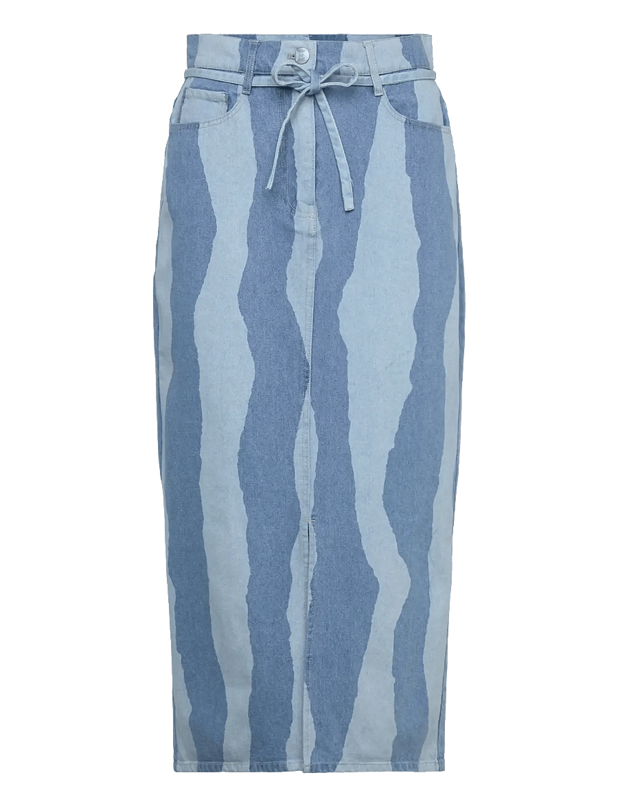 Soaked - SLMaisa Skirt - jeansröcke - medium blue torn stripes - 1