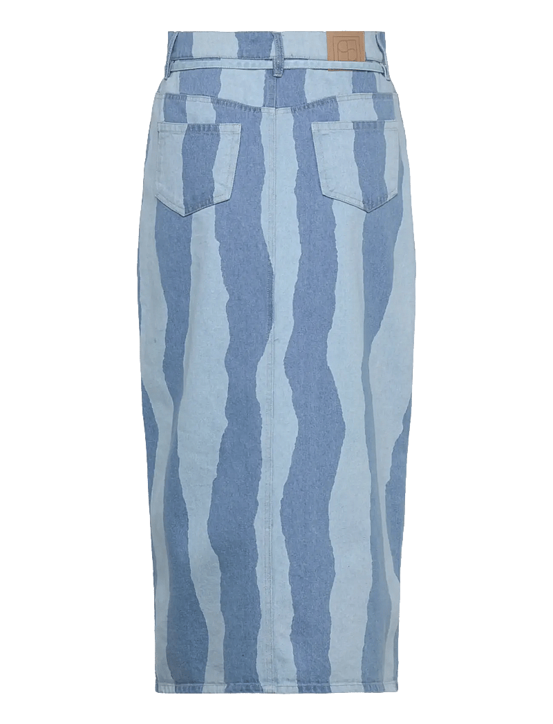 Soaked in Luxury - SLMaisa Skirt - jeanskjolar - medium blue torn stripes - 2