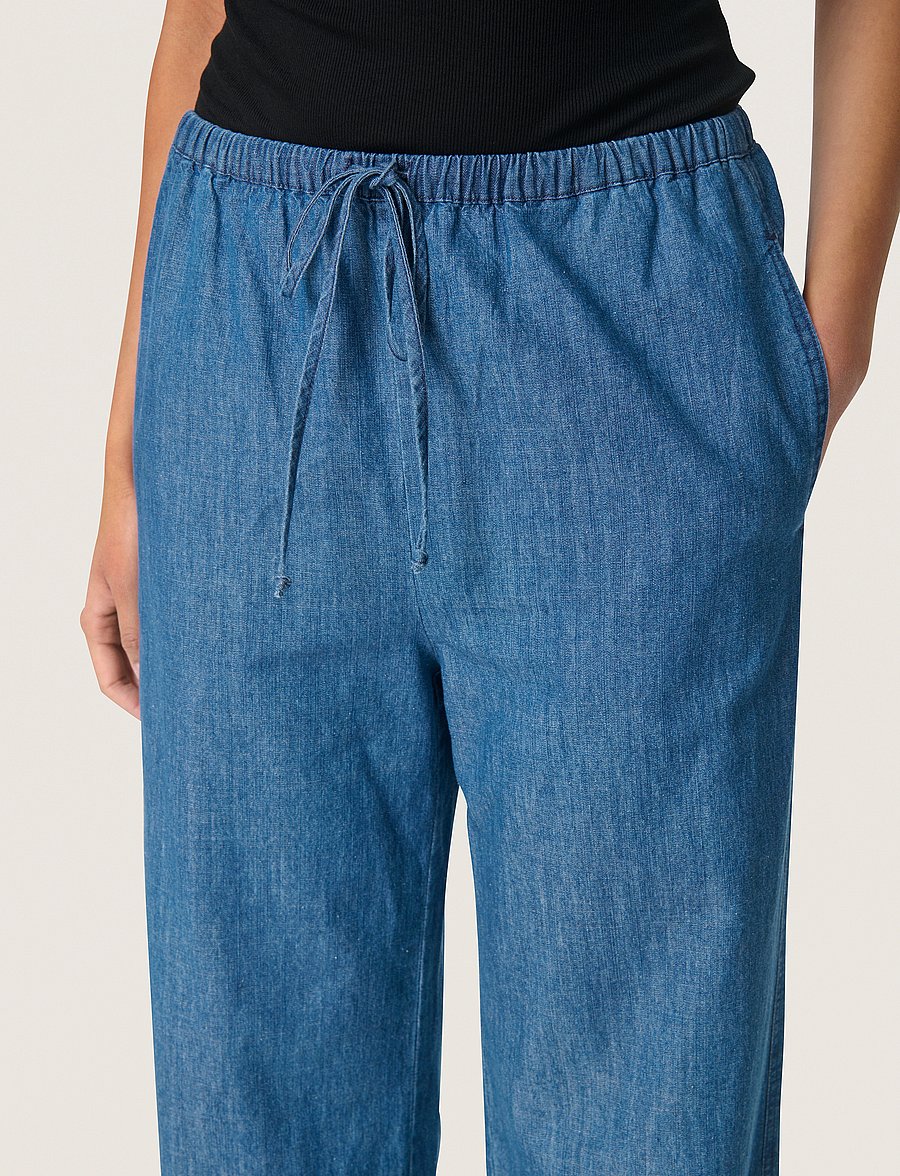 Soaked - SLChamy Faustina Pants - vardagsstil - medium blue denim - 4