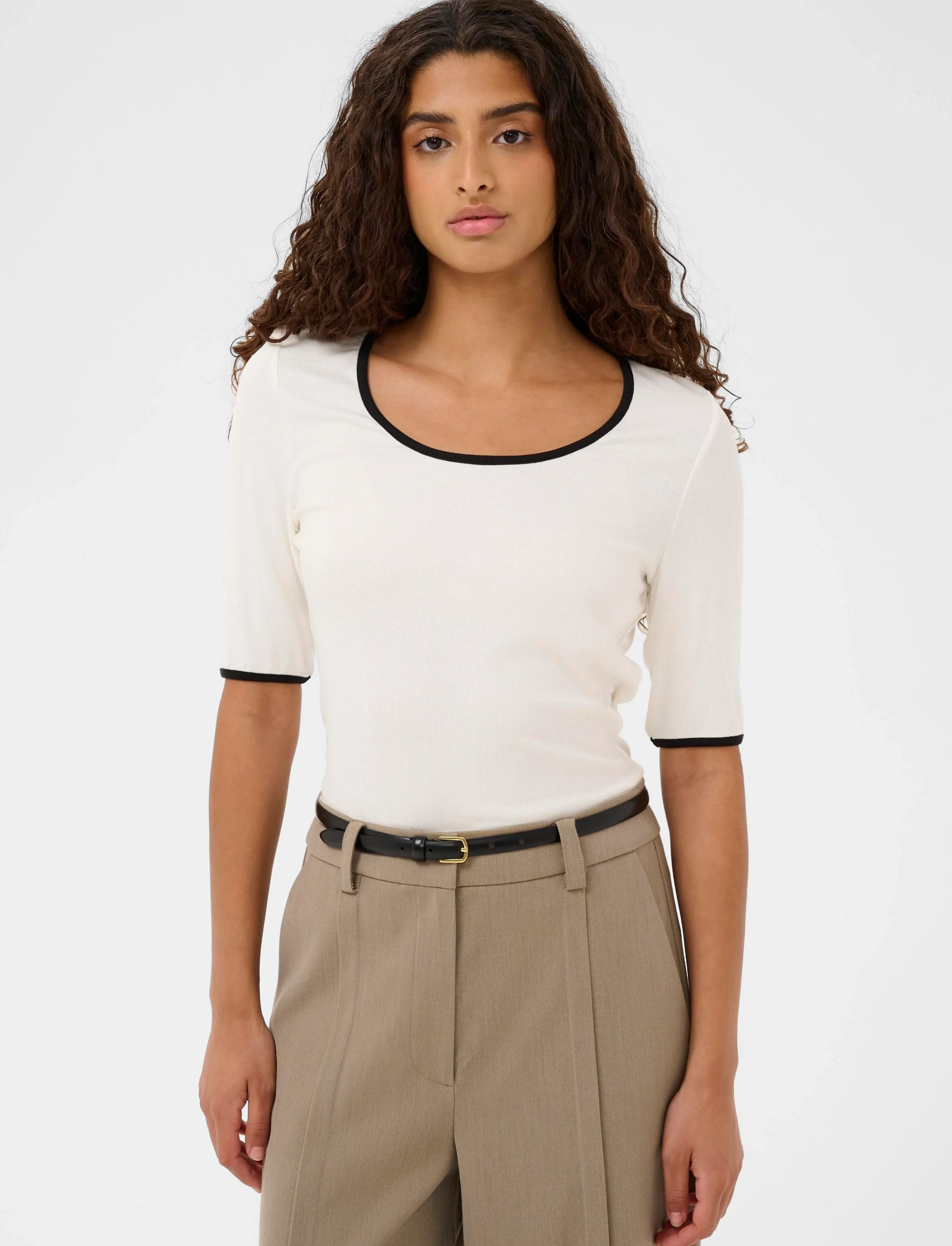 Soaked SLNaida Tee - Soaked in Luxury - BROKEN WHITE / cream