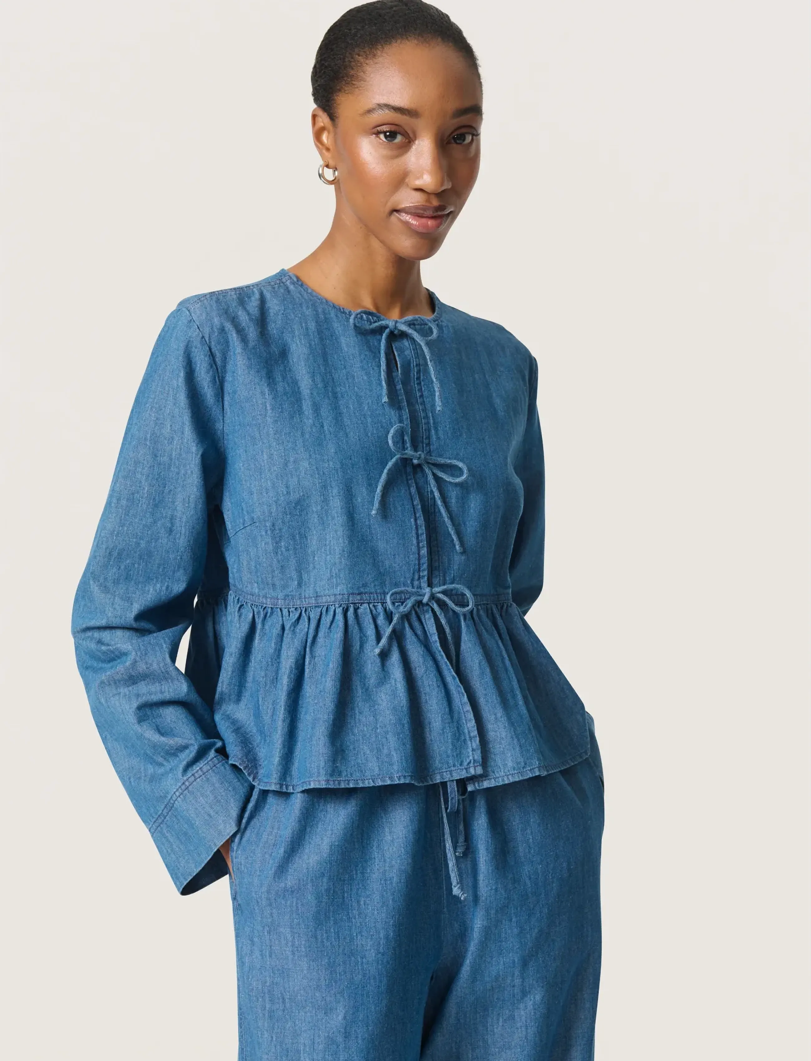 Soaked in Luxury SLChamy Shirt Blouse - Särgid - MEDIUM BLUE DENIM / blue