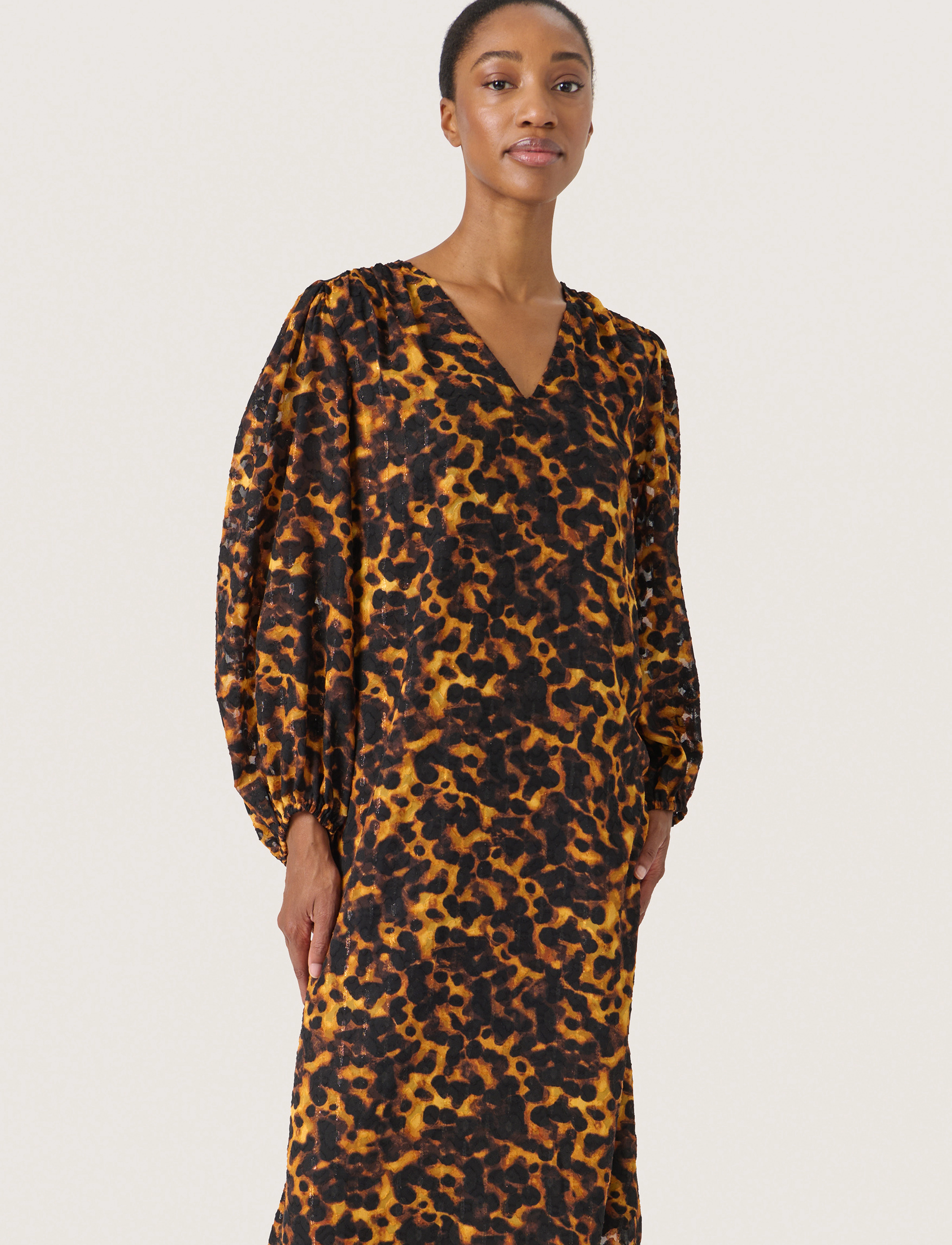 Soaked SLGunvy Dress - Sukienki - TORTOISE PRINT / brown