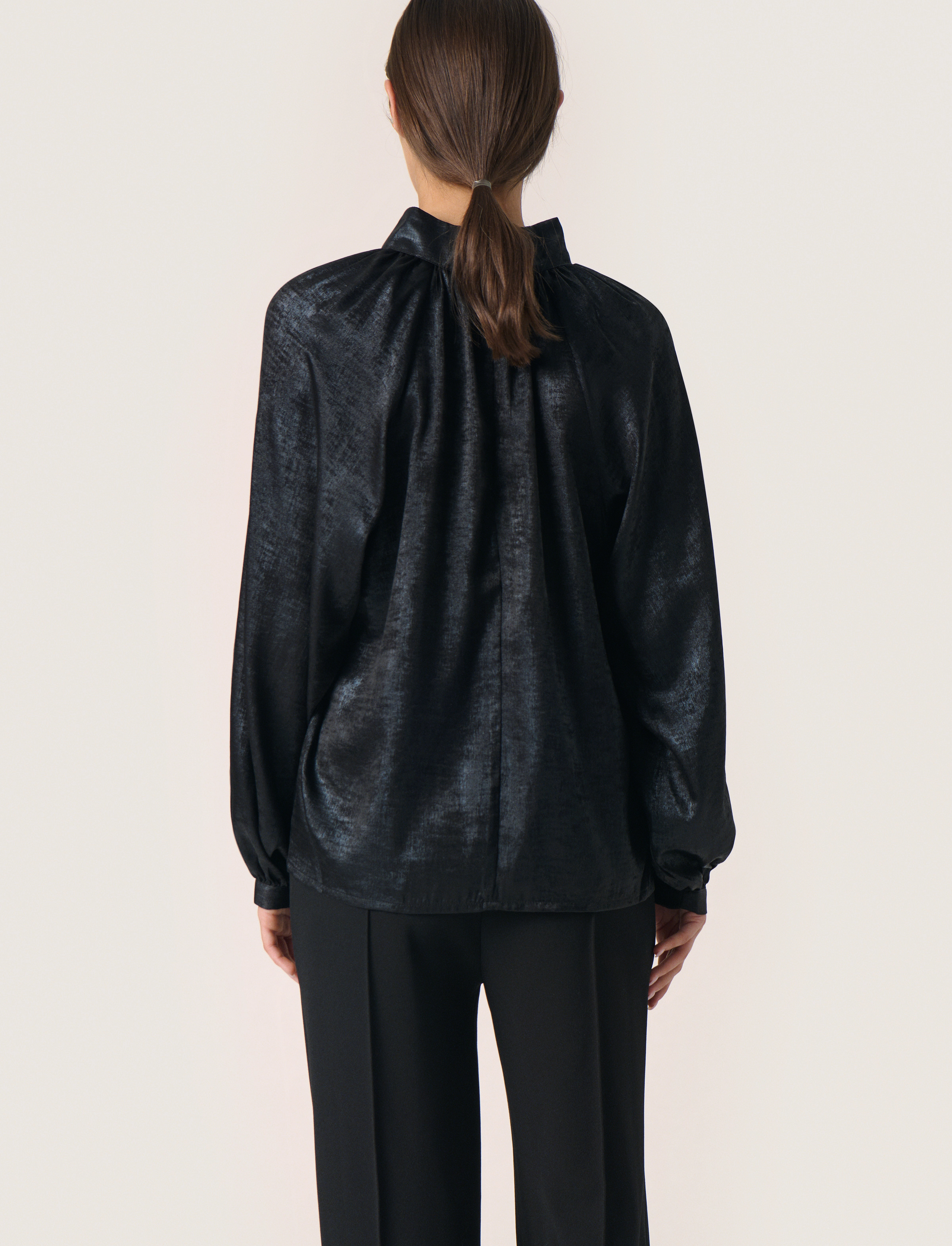 Soaked - SLElvie Ronya Blouse - long-sleeved blouses - black - 3