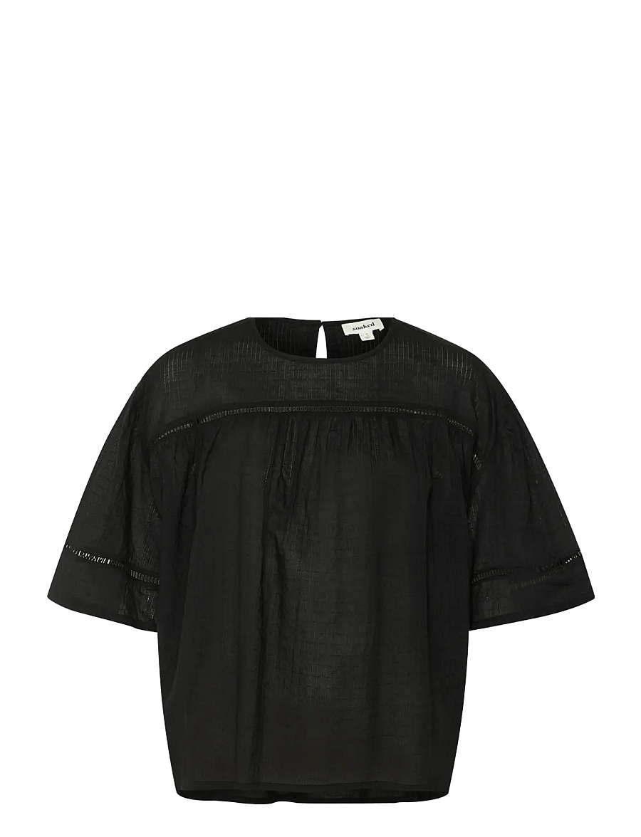 Soaked - SLAmona Blouse SS - kortærmede bluser - black - 1