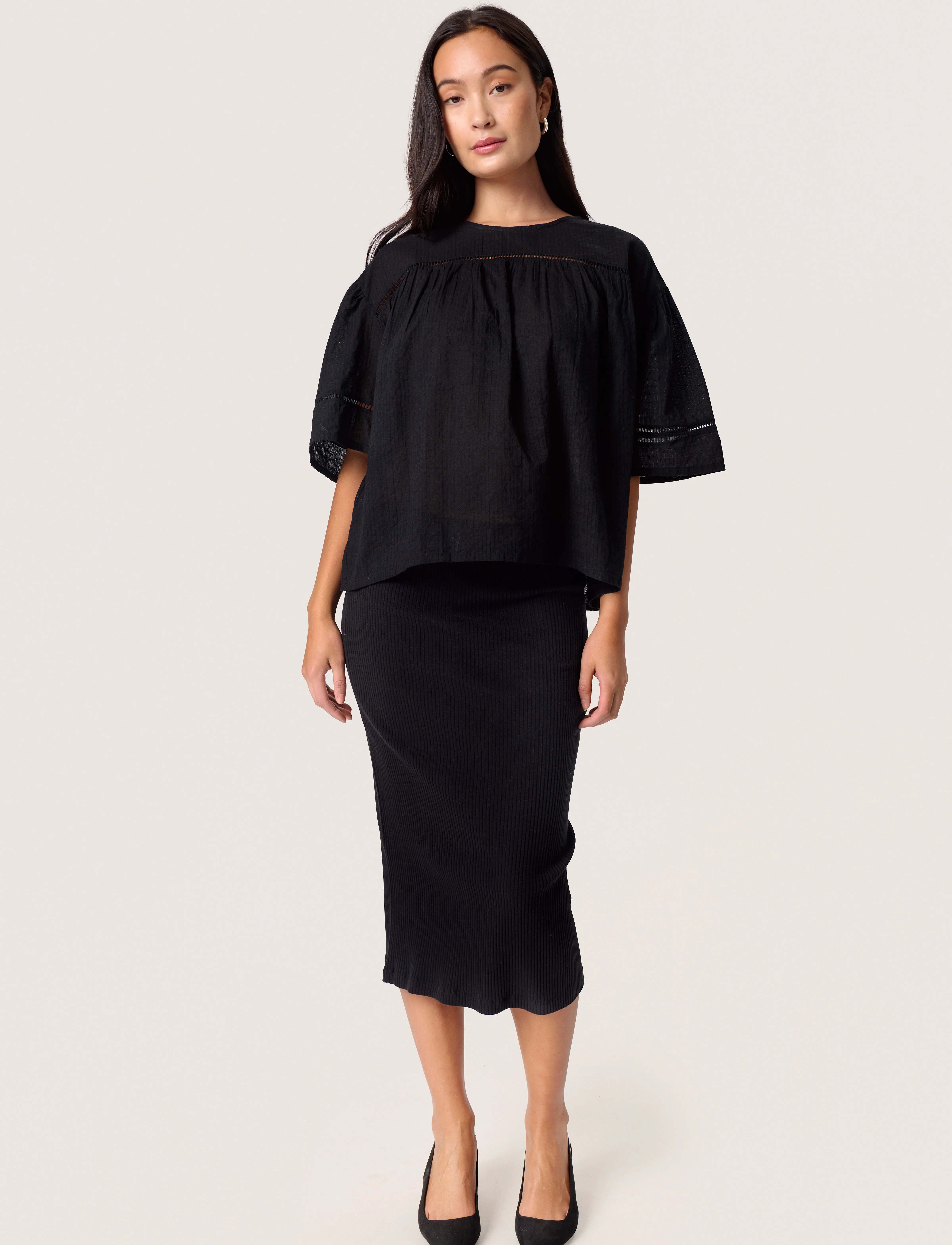 Soaked - SLAmona Blouse SS - kortärmade blusar - black - 3
