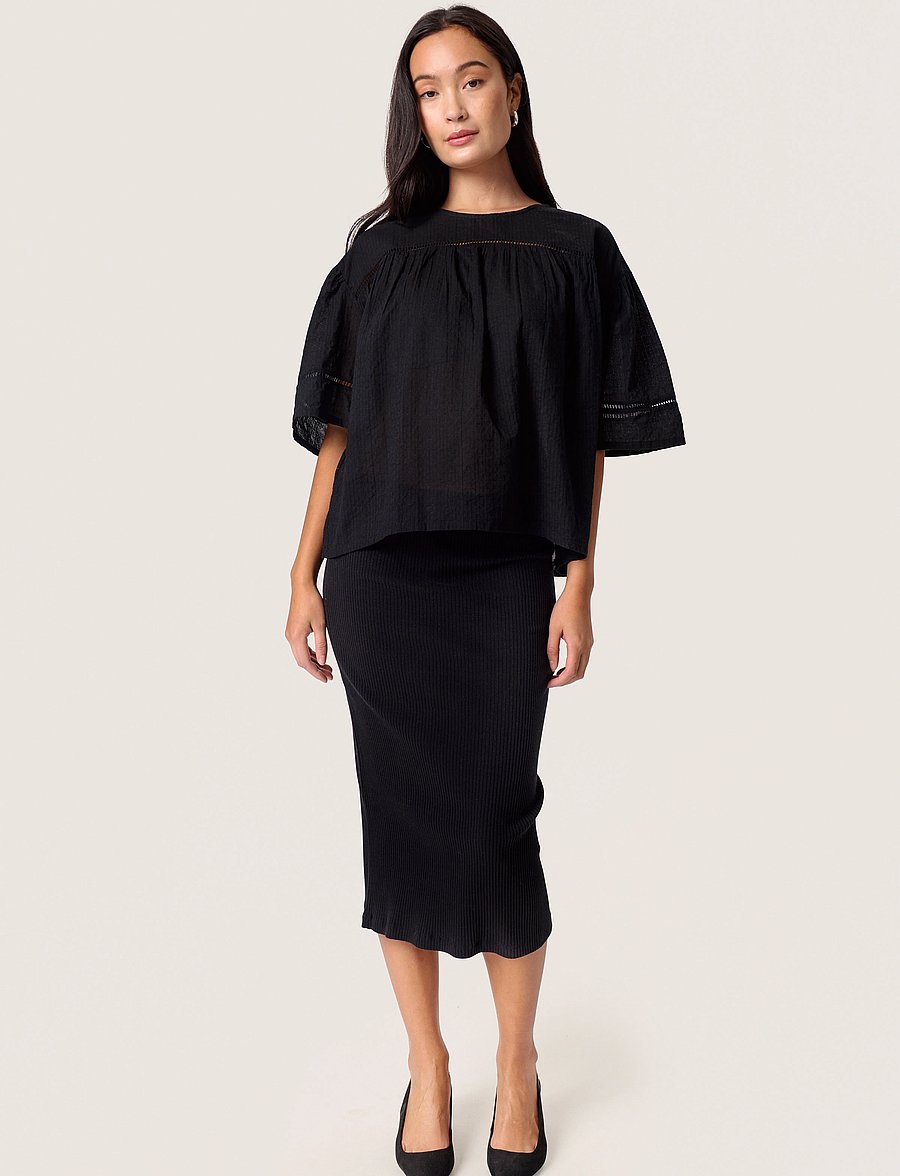 Soaked - SLAmona Blouse SS - kortærmede bluser - black - 3