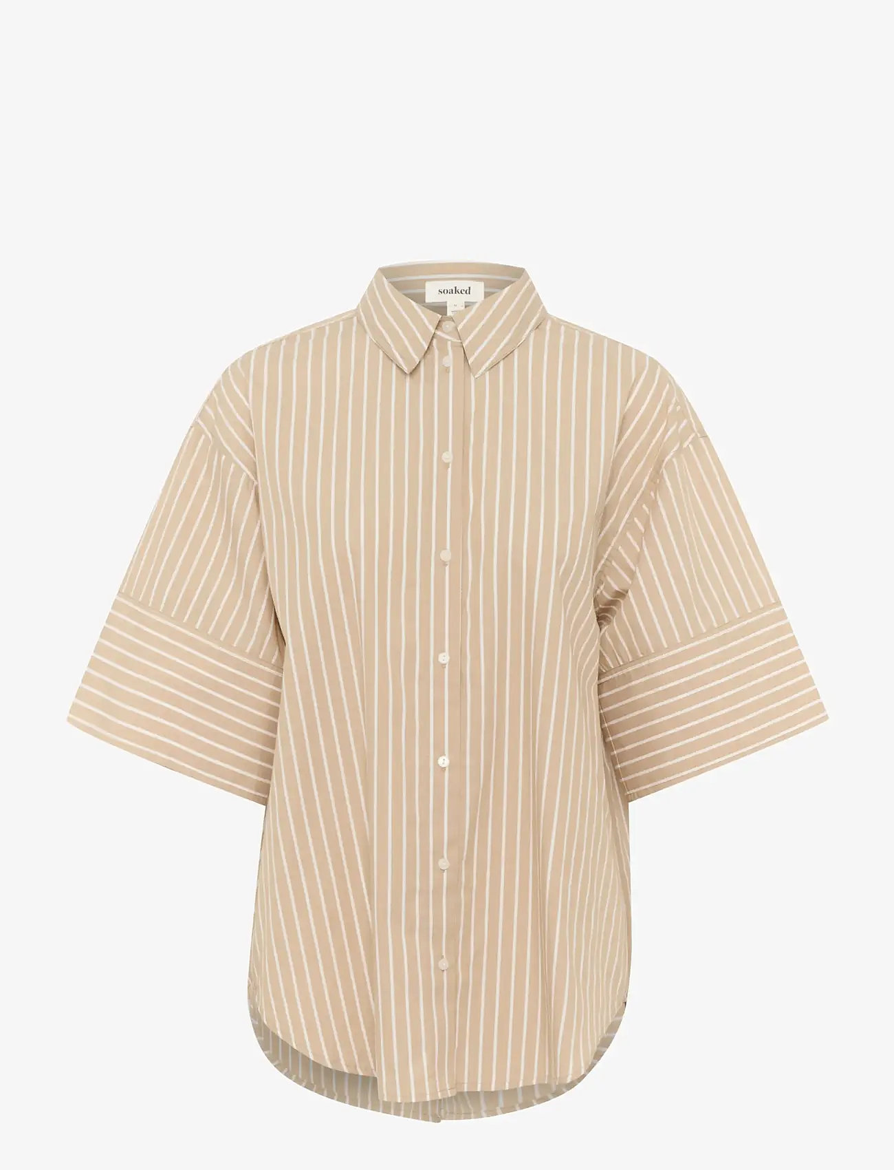 Soaked in Luxury - SLKaily Shirt SS - lyhythihaiset kauluspaidat - travertine stripes - 1