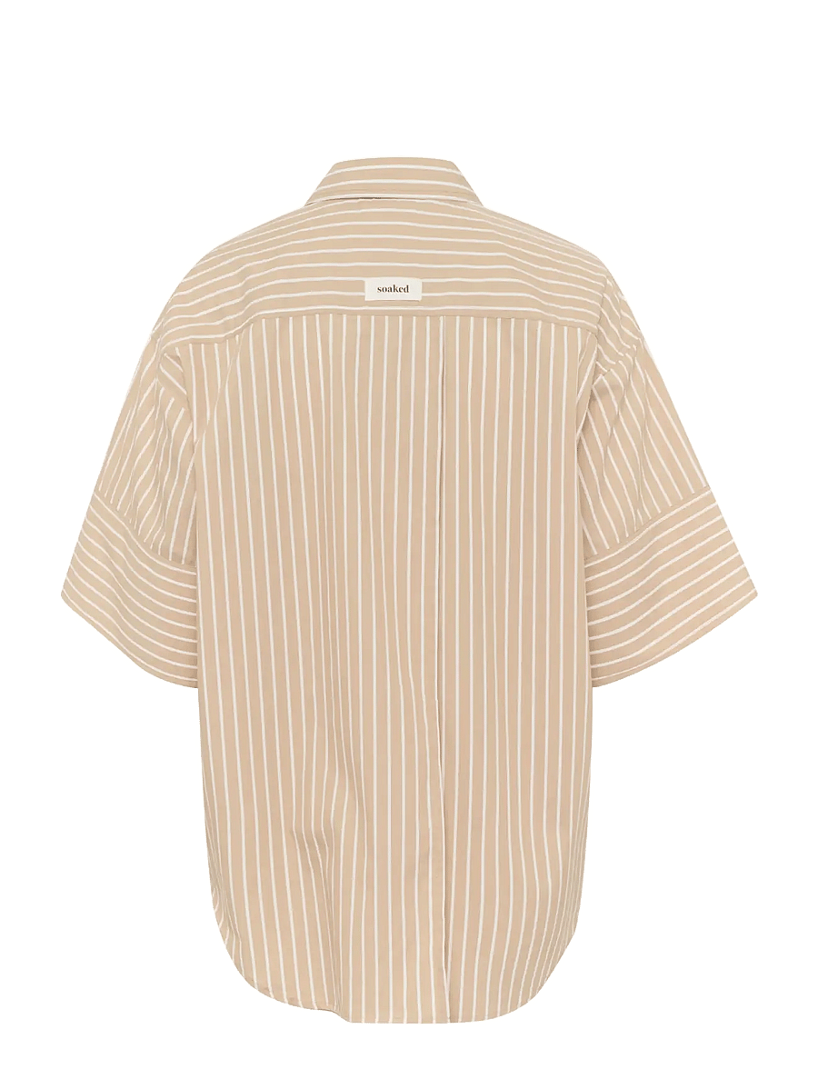 Soaked - SLKaily Shirt SS - kortærmede skjorter - travertine stripes - 2