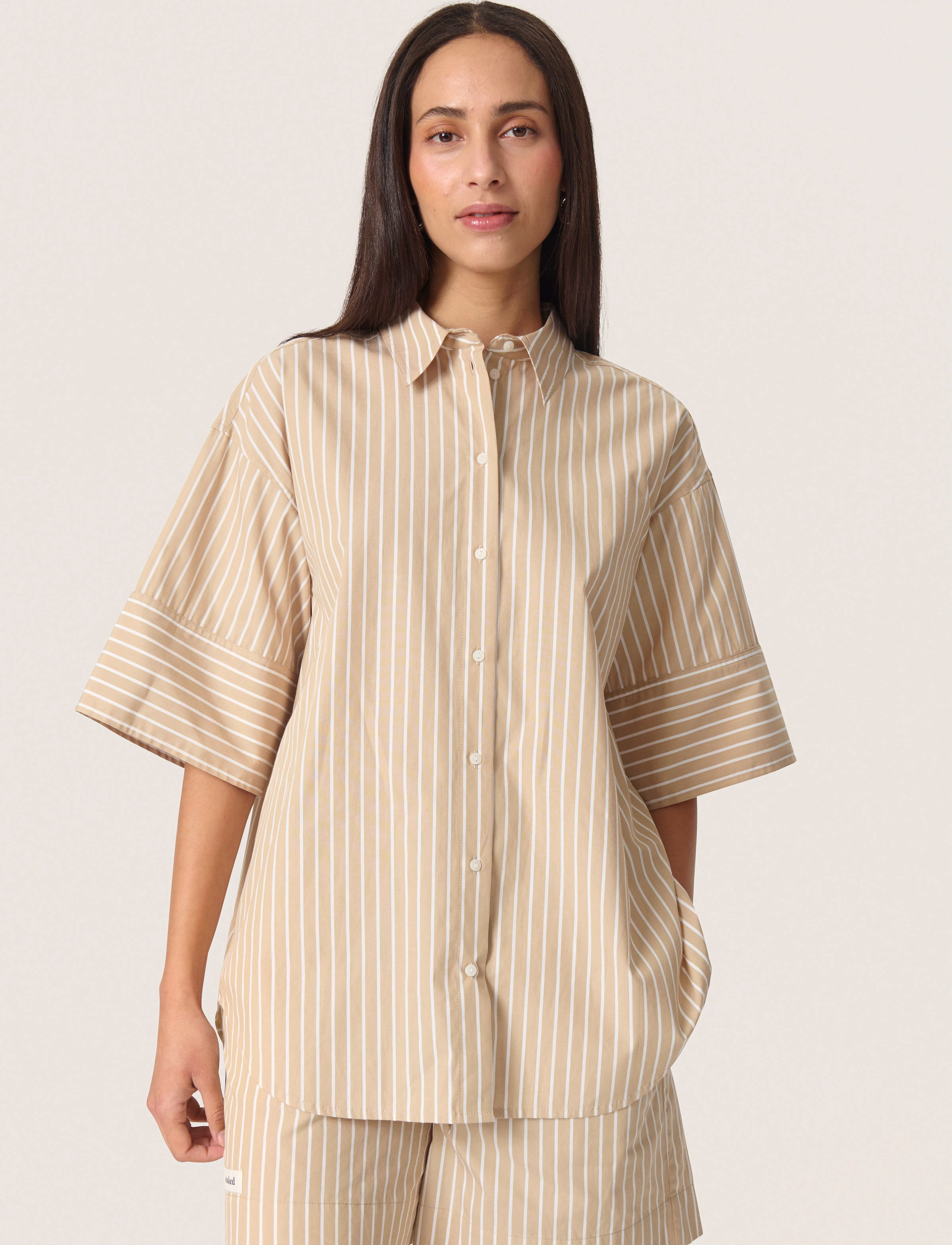 Soaked Slkaily Shirt Ss, XS, Shirts, Beige - Short-sleeved, Frauen