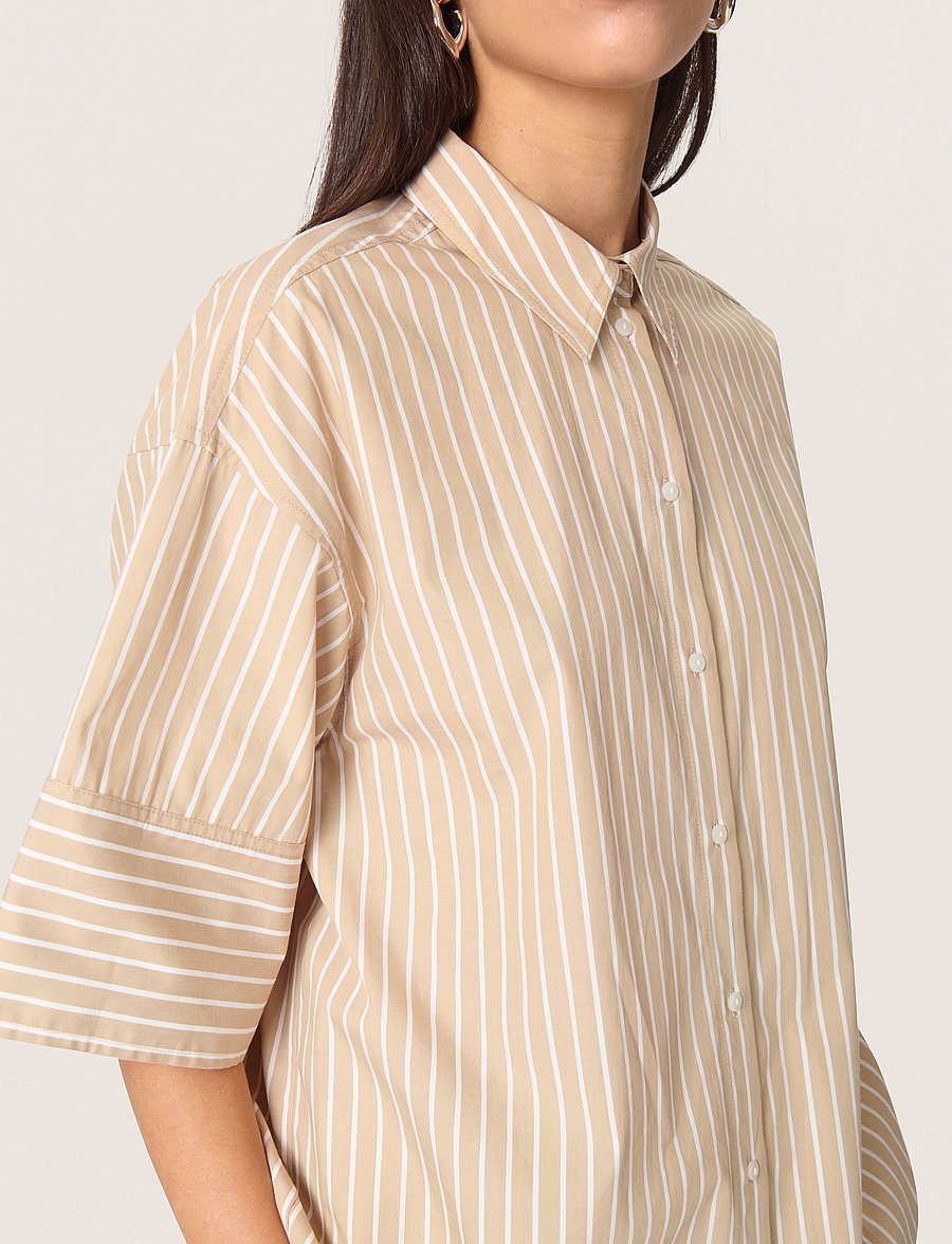 Soaked - SLKaily Shirt SS - kortærmede skjorter - travertine stripes - 5