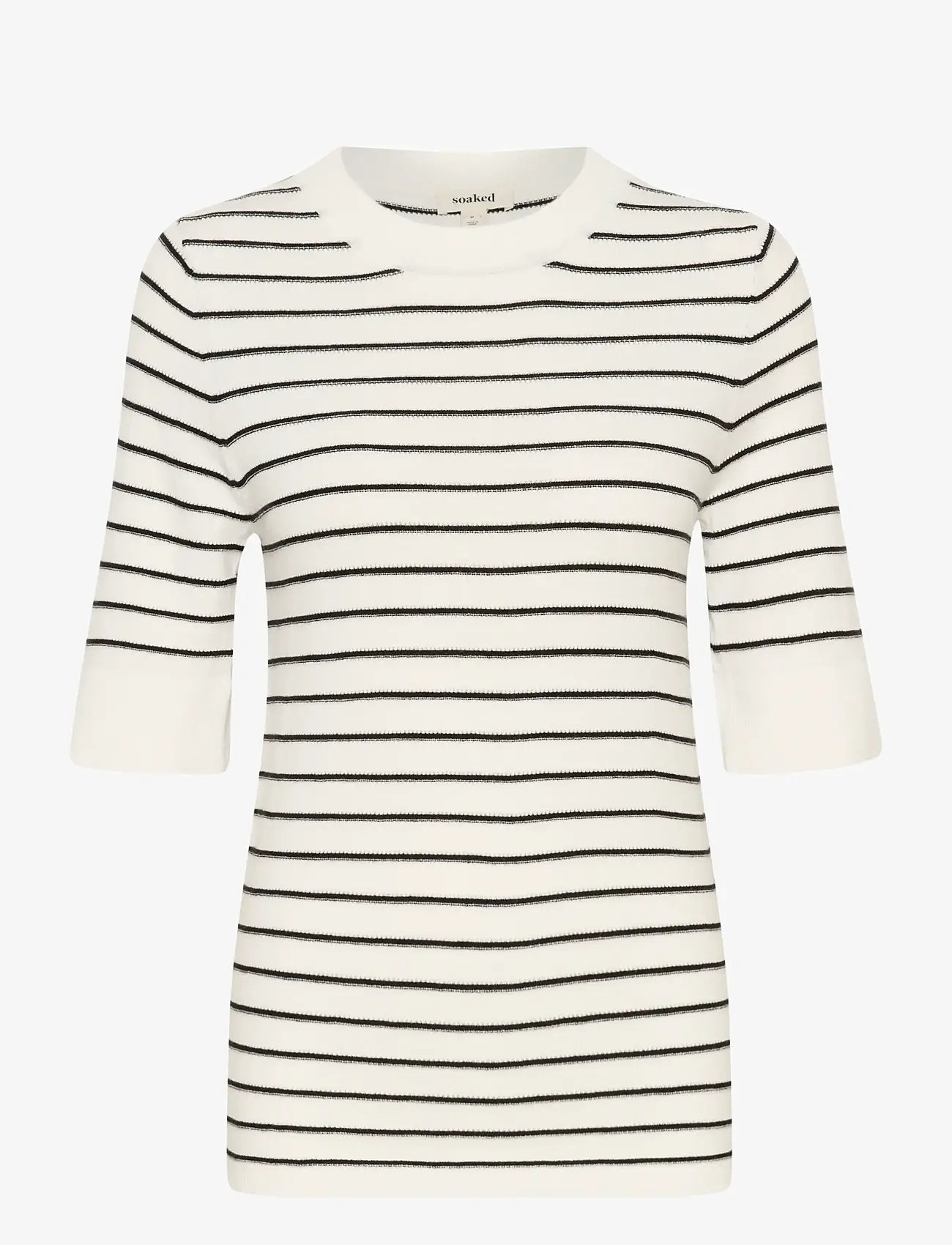 Soaked in Luxury - SLSpina Striped Pullover SS - pullover - broken white w black stripe - 1