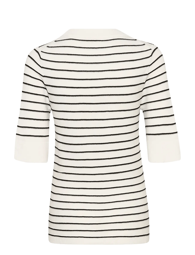 Soaked in Luxury - SLSpina Striped Pullover SS - pullover - broken white w black stripe - 2
