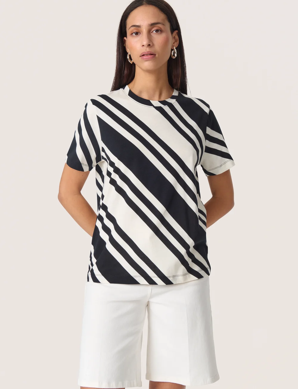 Soaked in Luxury - SLAeve Tee - t-shirts - white and black diagonal - 0