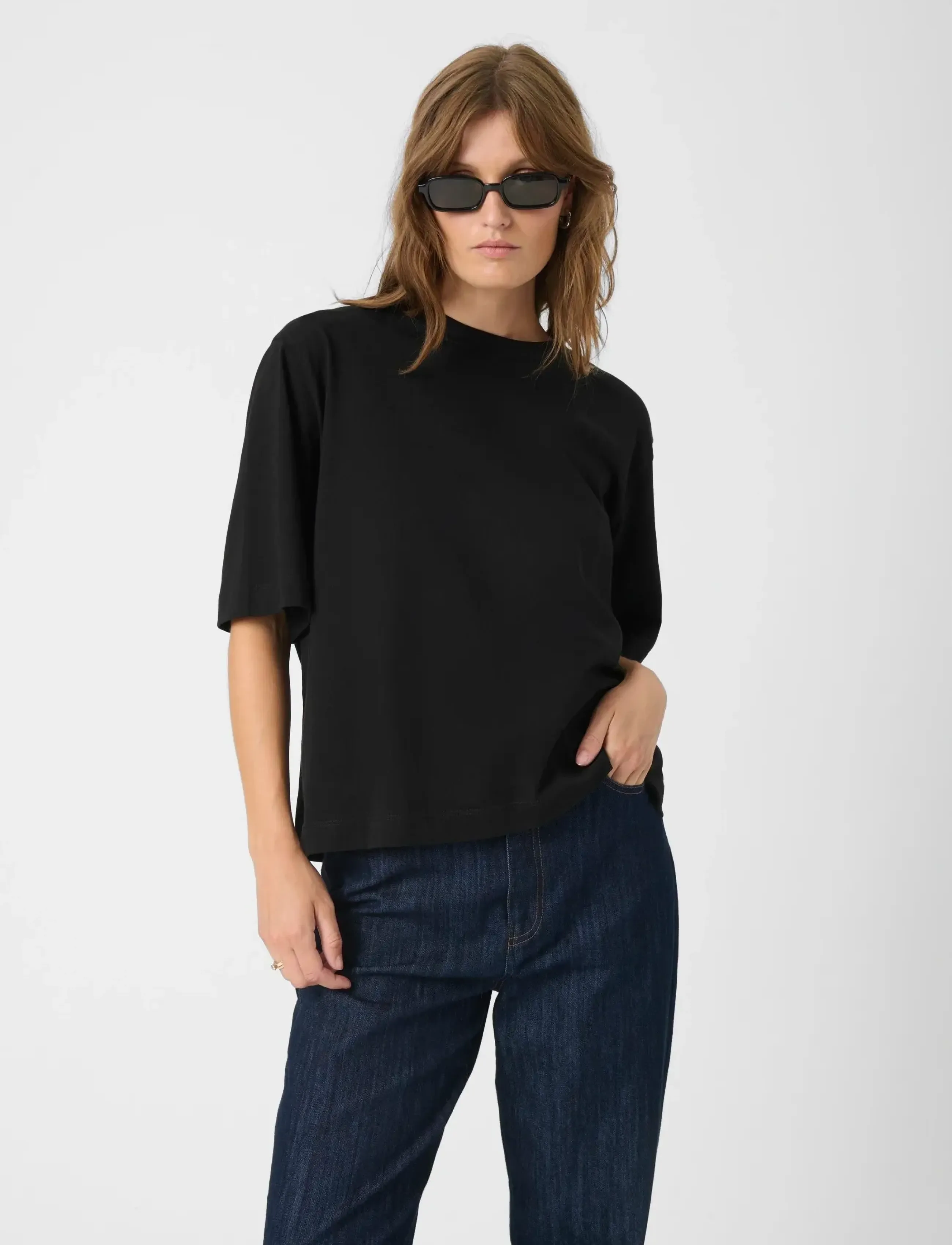 Soaked Sljina Basic Tee, Kvinder, Basic T-shirt, Sort, Str: S