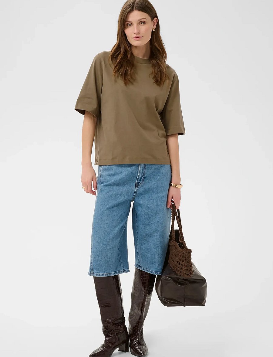 Soaked - SLJina Basic Tee - t-shirts - dusky green - 3