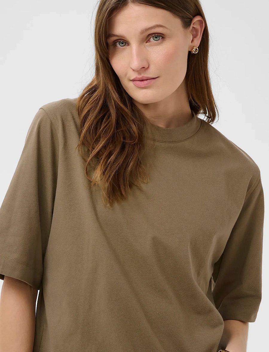 Soaked - SLJina Basic Tee - t-shirts - dusky green - 5