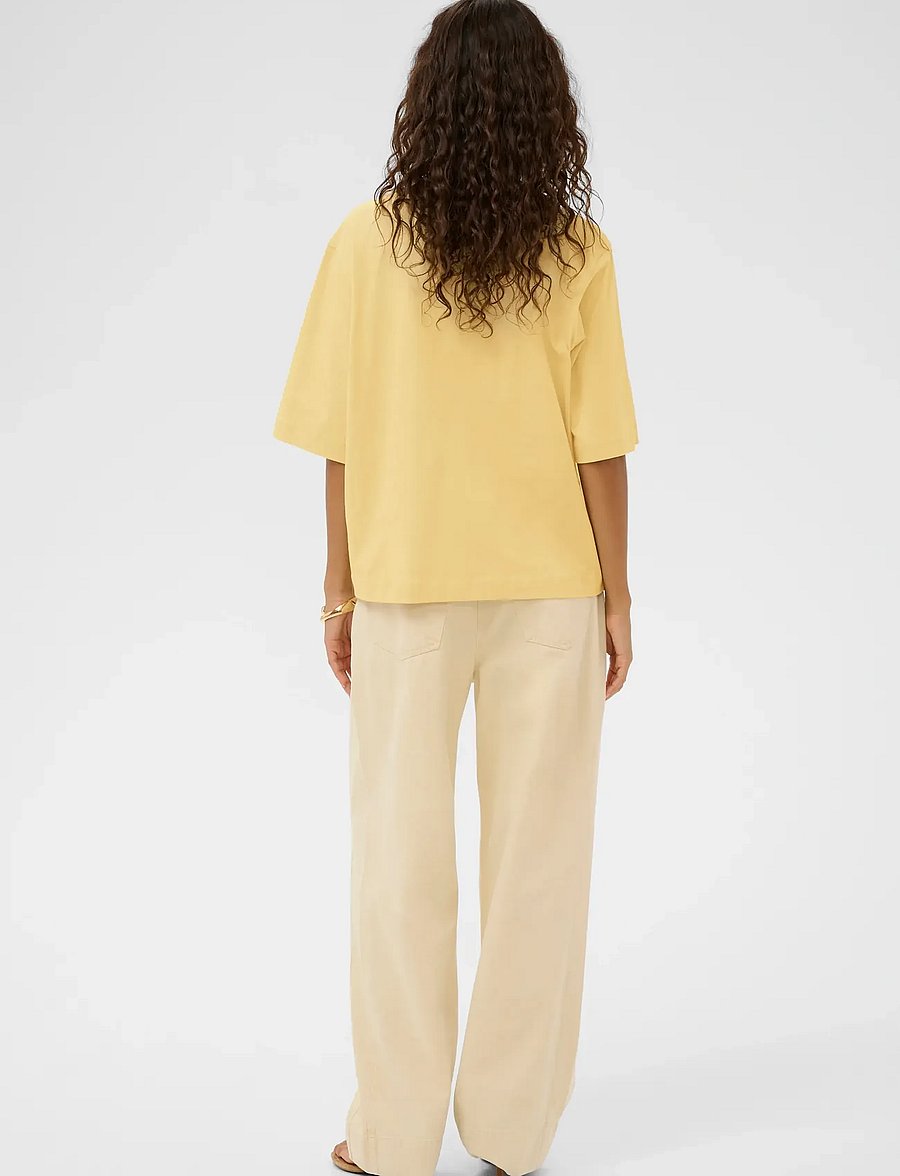Soaked - SLJina Basic Tee - t-shirts - reed yellow - 4
