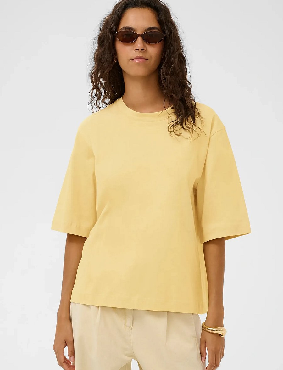 Soaked - SLJina Basic Tee - t-shirts - reed yellow - 5