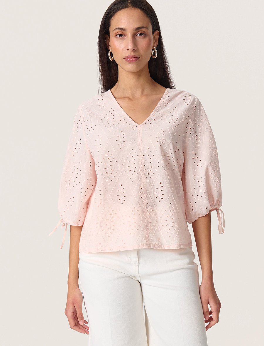 Soaked - SLJoella Blouse SS - kurzärmelige blusen - peach whip - 0